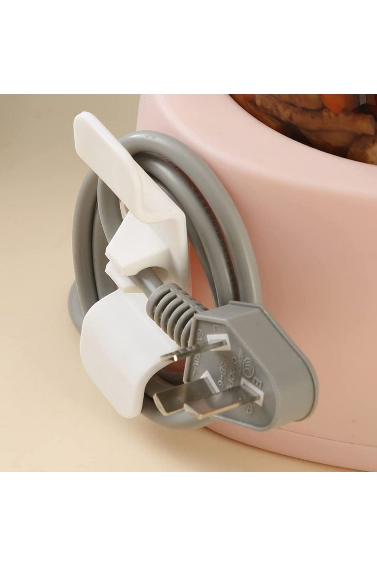 TBL Dekor 6'lı Pratik Kablo Toparlayıcı Yapışkanlı Klips Mutfak Air Fryer Kettle Kahve Tost Makinası