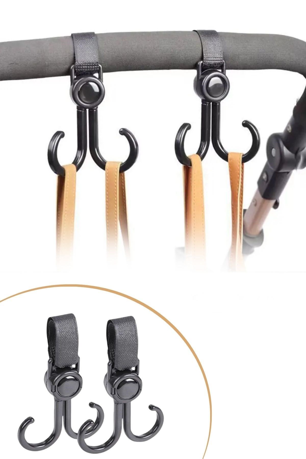 TBL Dekor® 2'li Bebek Arabası, Motor, Bisiklet Eşya Taşıma Aparatı Plastik Kanca