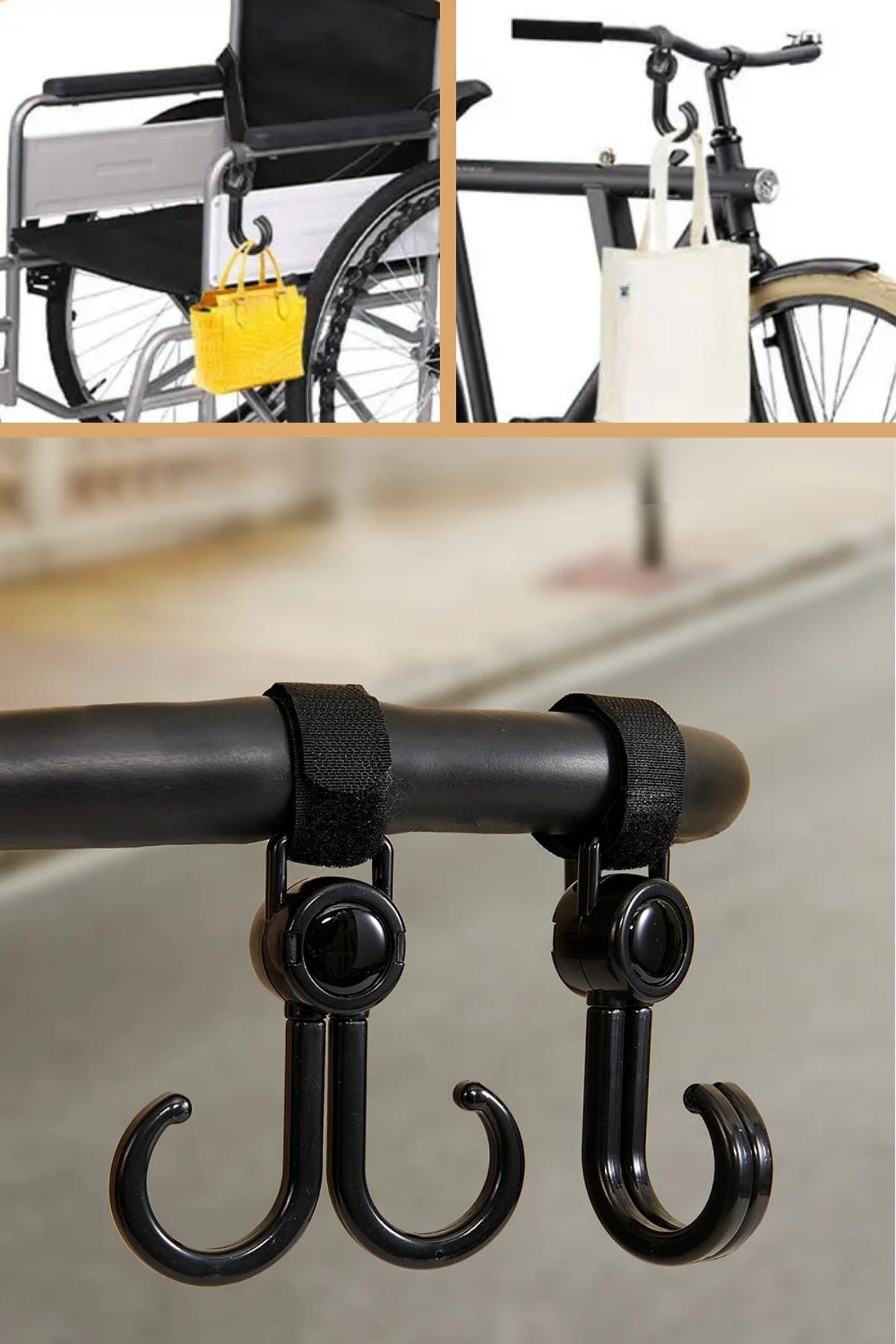 TBL Dekor® 2'li Bebek Arabası, Motor, Bisiklet Eşya Taşıma Aparatı Plastik Kanca