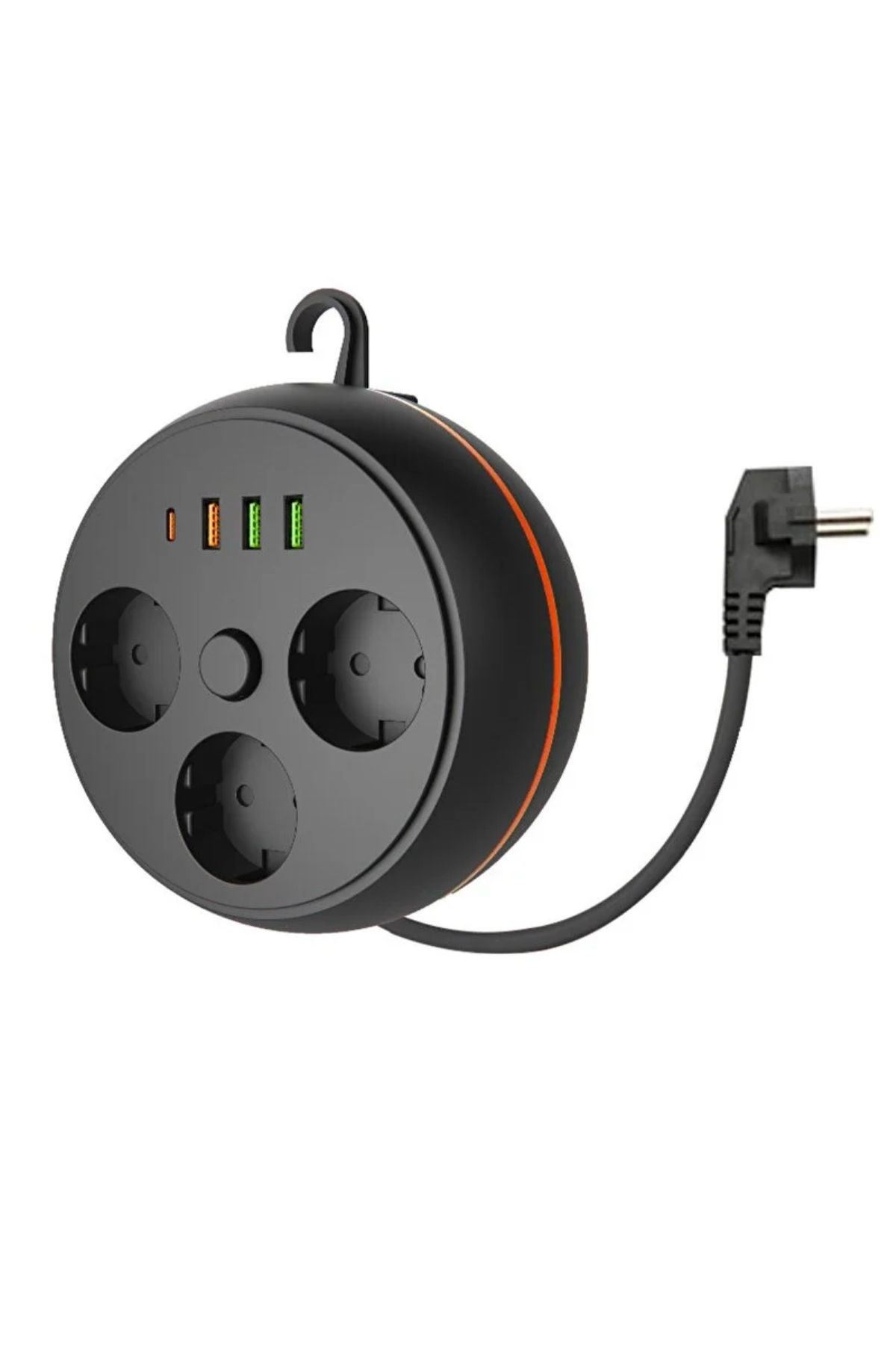 TBL Dekor® 3 Adet Soket,3 Adet USB ve 1 Adet Type-C Girişli Termal Akım Korumalı Makaralı Priz 3395
