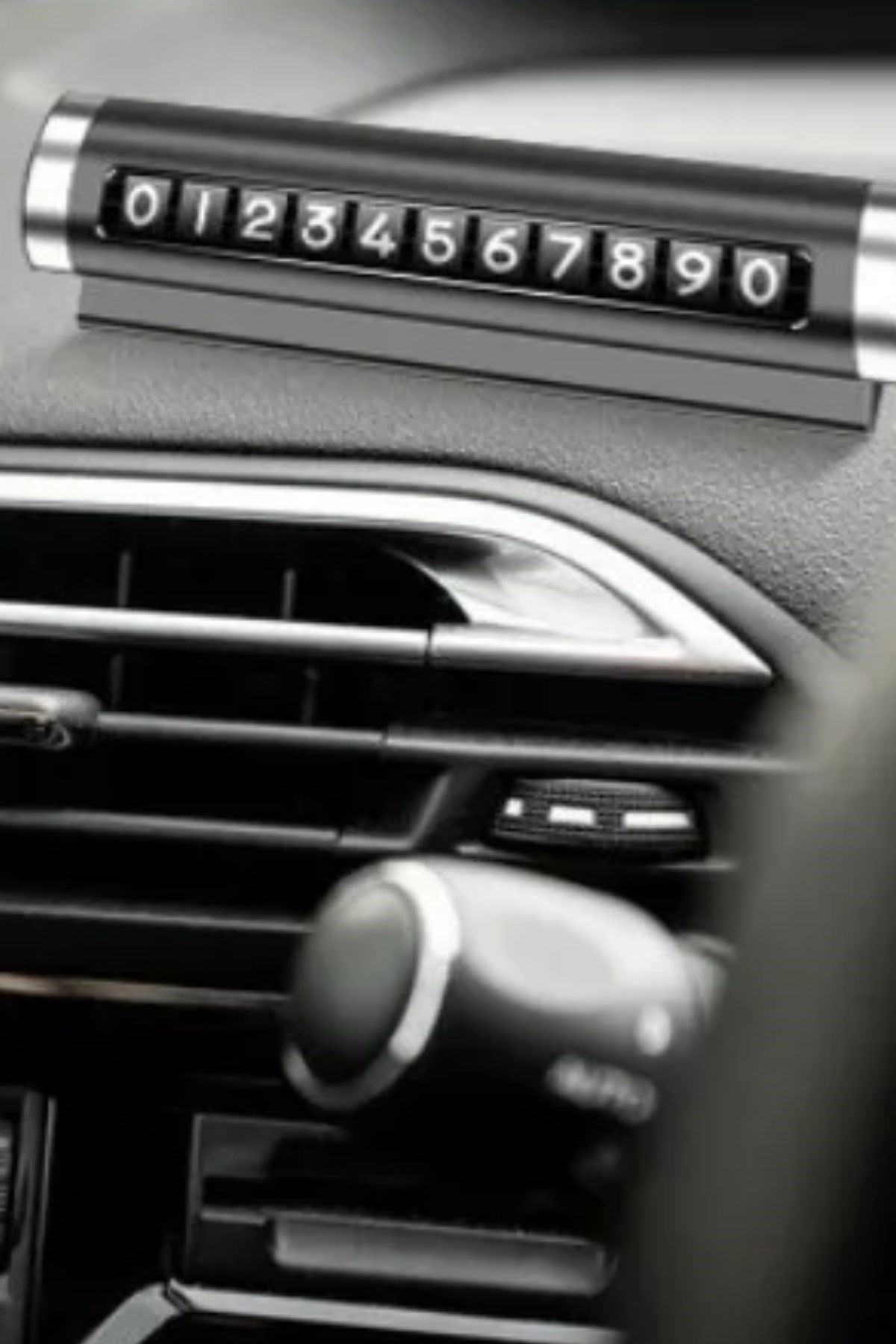 TBL Dekor® Alüminyum Kasa Siyah Renk Çevirmeli Araç Içi Telefon Numaratörü Park Oto Numaratörü