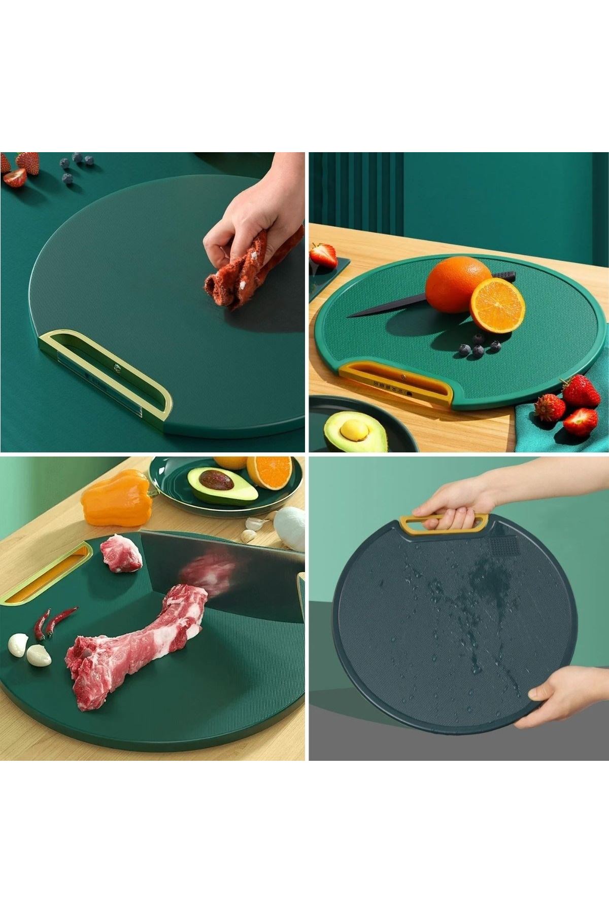 TBL Dekor® Mutfak Sebze,Meyve,Et,Balık,Ekmek Doğrama Kesme Tahtası Standlı Kesim Panosu