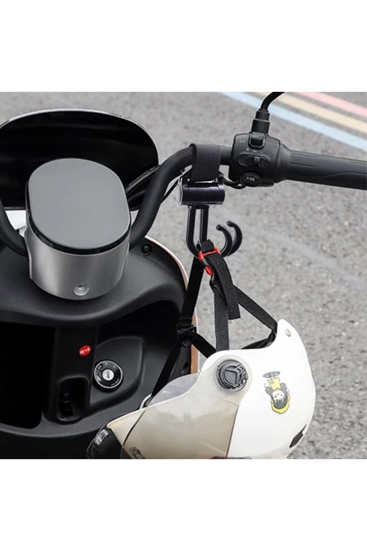 TBL Dekor® 2li Bebek Arabasına Uyumlu Cırtlı  Eşya Taşıma Aparatı 360 Derece Dönebilen Plastik Kanca