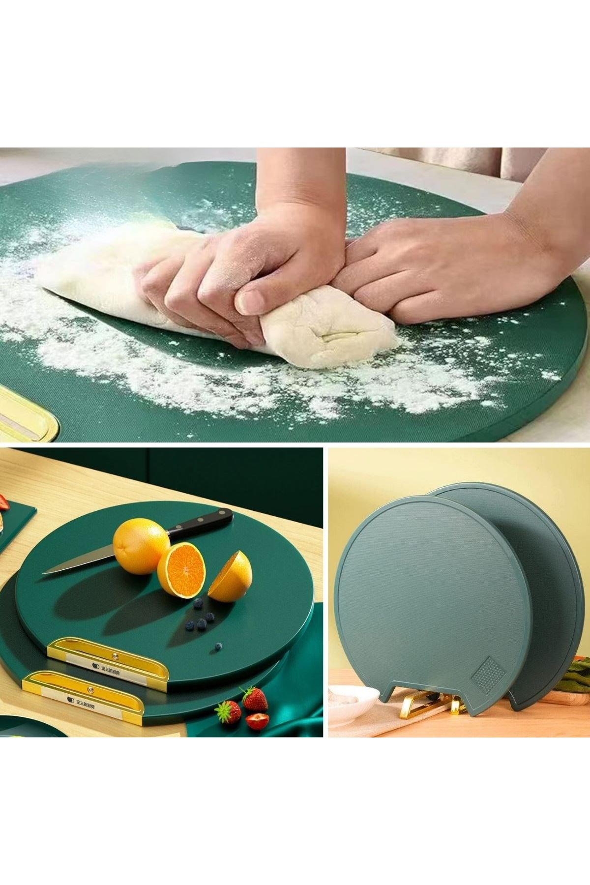 TBL Dekor® Mutfak Sebze,Meyve,Et,Balık,Ekmek Doğrama Kesme Tahtası Standlı Kesim Panosu