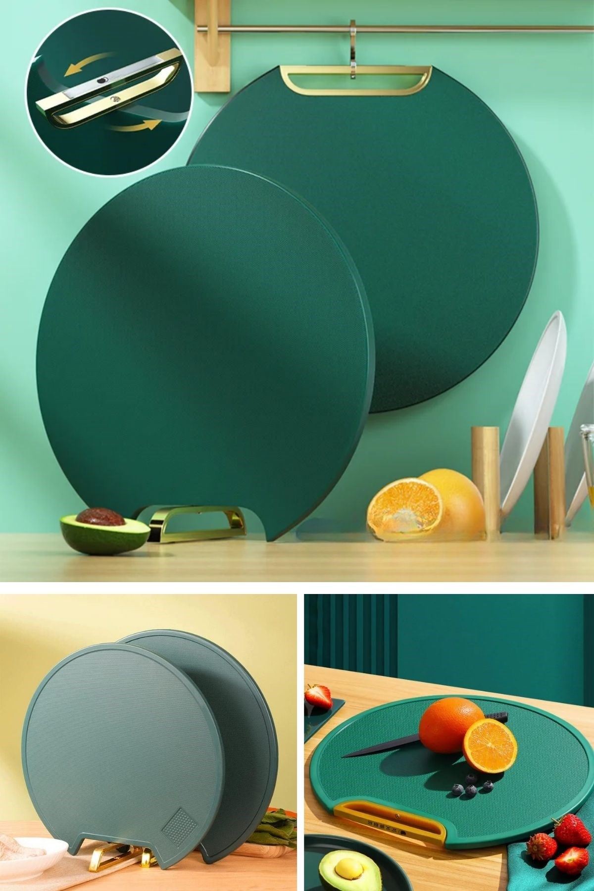 TBL Dekor® Mutfak Sebze,Meyve,Et,Balık,Ekmek Doğrama Kesme Tahtası Standlı Kesim Panosu