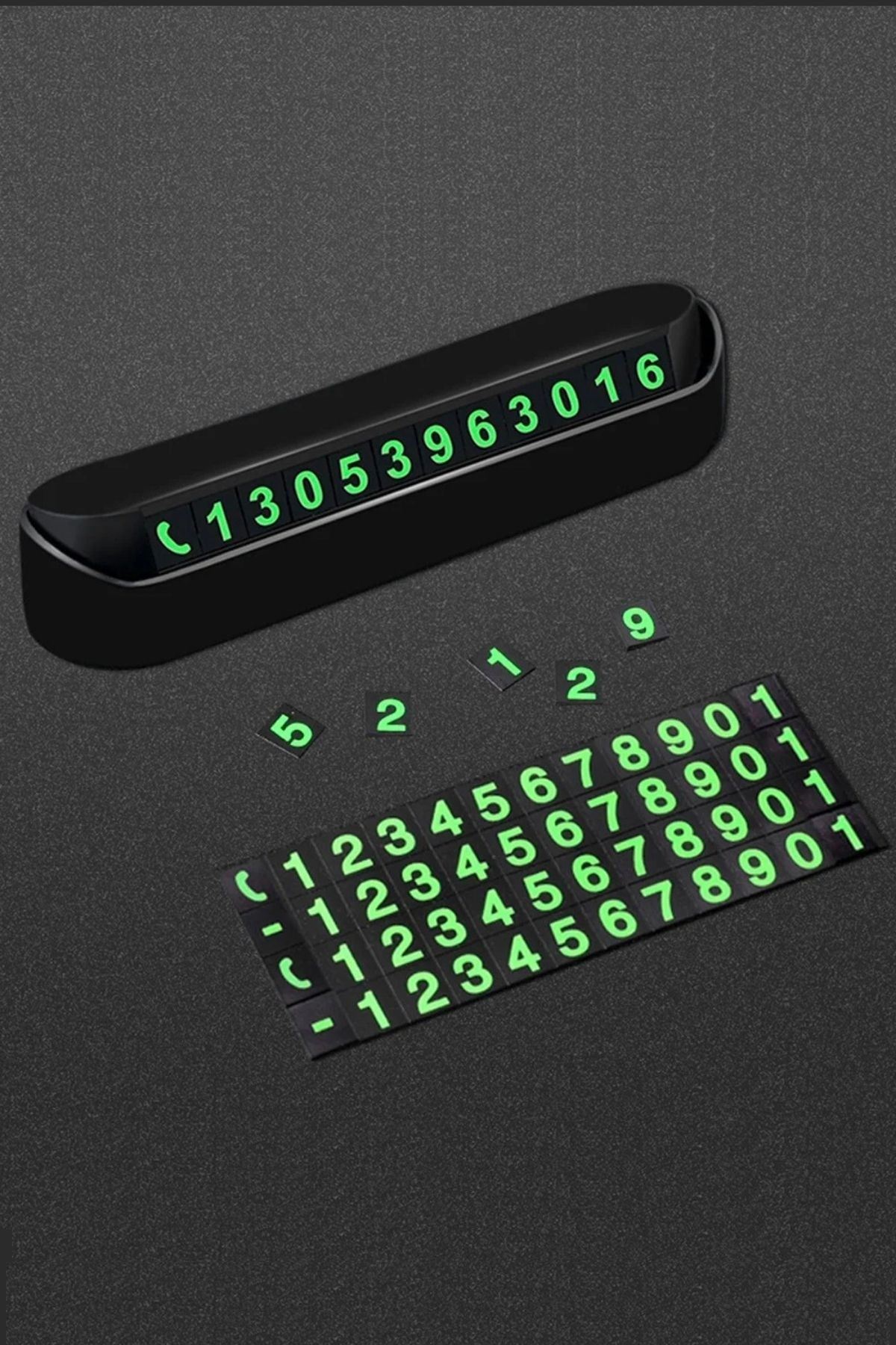 TBL Dekor® Pratik Fosforlu Telefon Numarası Yamzak İçin Araç İçi Oto Numaratör Numaralık