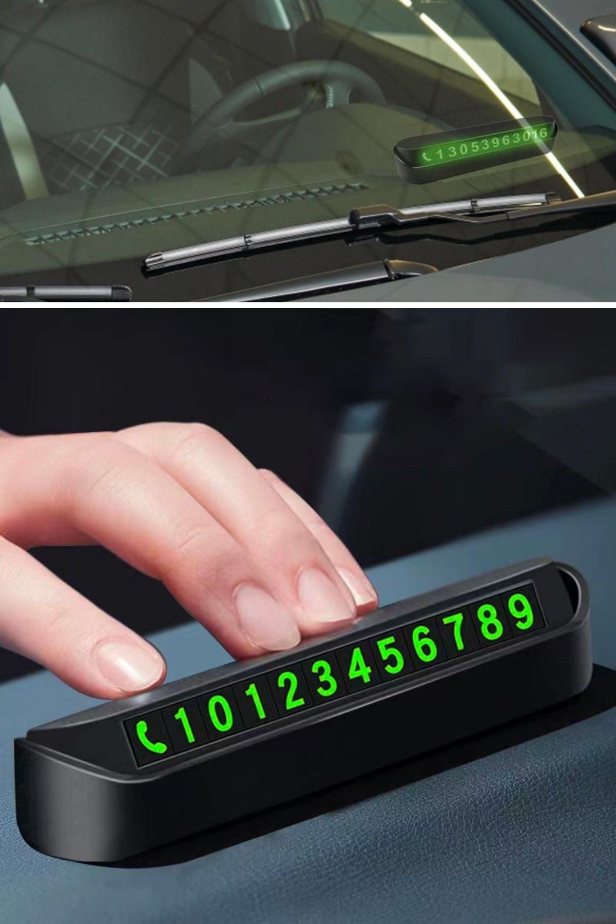 TBL Dekor® Pratik Fosforlu Telefon Numarası Yamzak İçin Araç İçi Oto Numaratör Numaralık