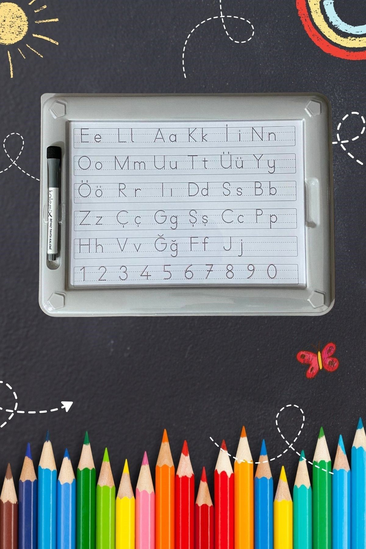 TBL Dekor 32 Farklı Etkinlikli Kalem ve Silgi Hediyeli Eğitici Sihirli Etkinlik Tahtası