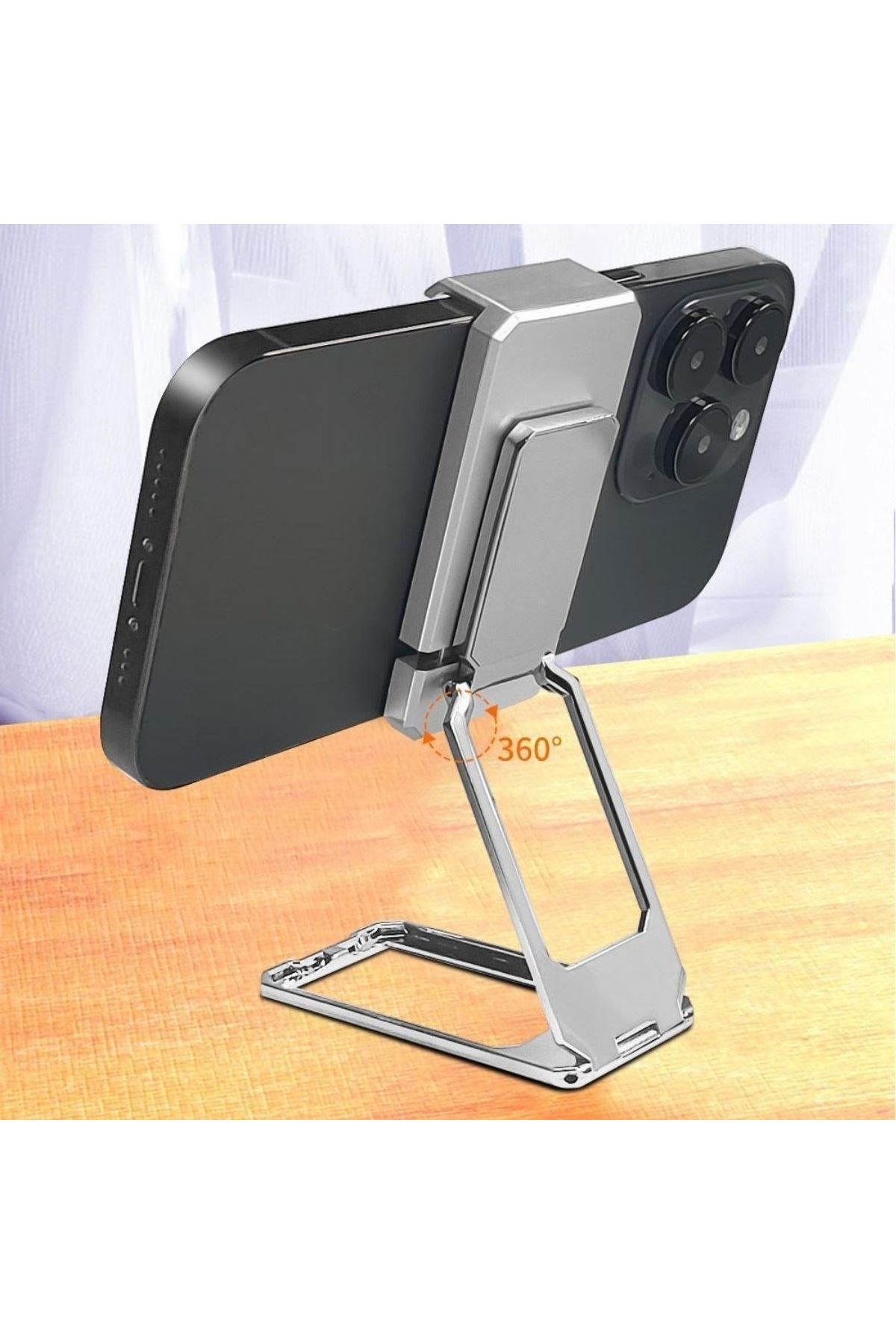 TBL Dekor®  360 derece Dönen Tüm Telefon Tipleri İle Uyumlu Metal Telefon Standı Braket