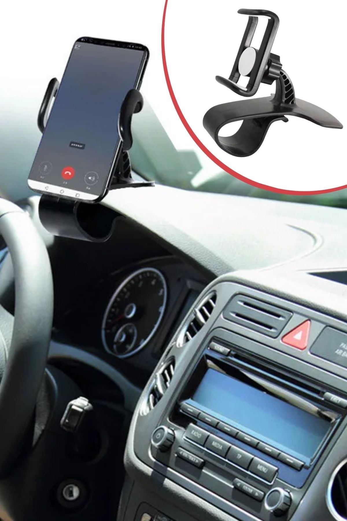 TBL Dekor® Araç İçi Konsola Takılan Döner Başlıklı Telefon Kıskacı Telefon Tutucu