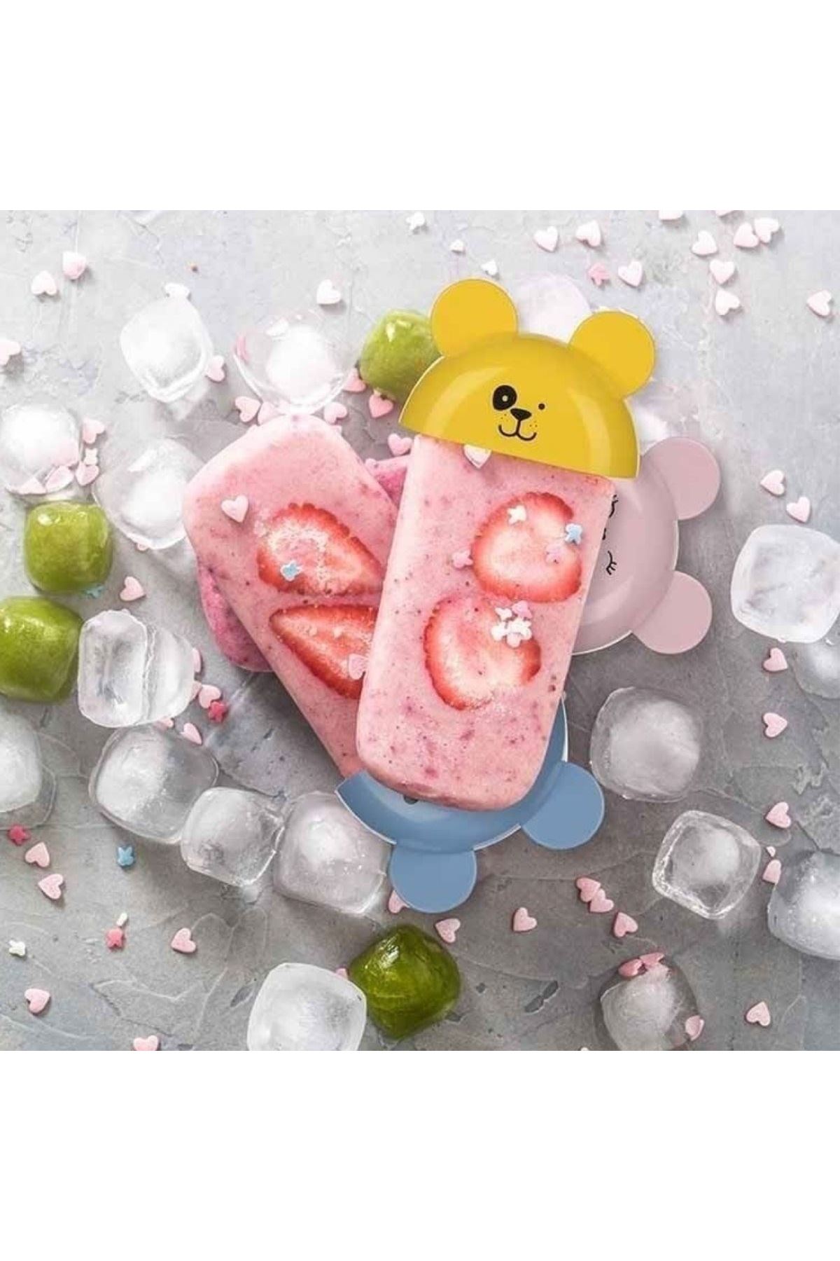TBL Dekor® 4'lü Kolay Şekillendirici Sevimli Çocuk Meybuz  & Dondurma Kalıbı AP-9179