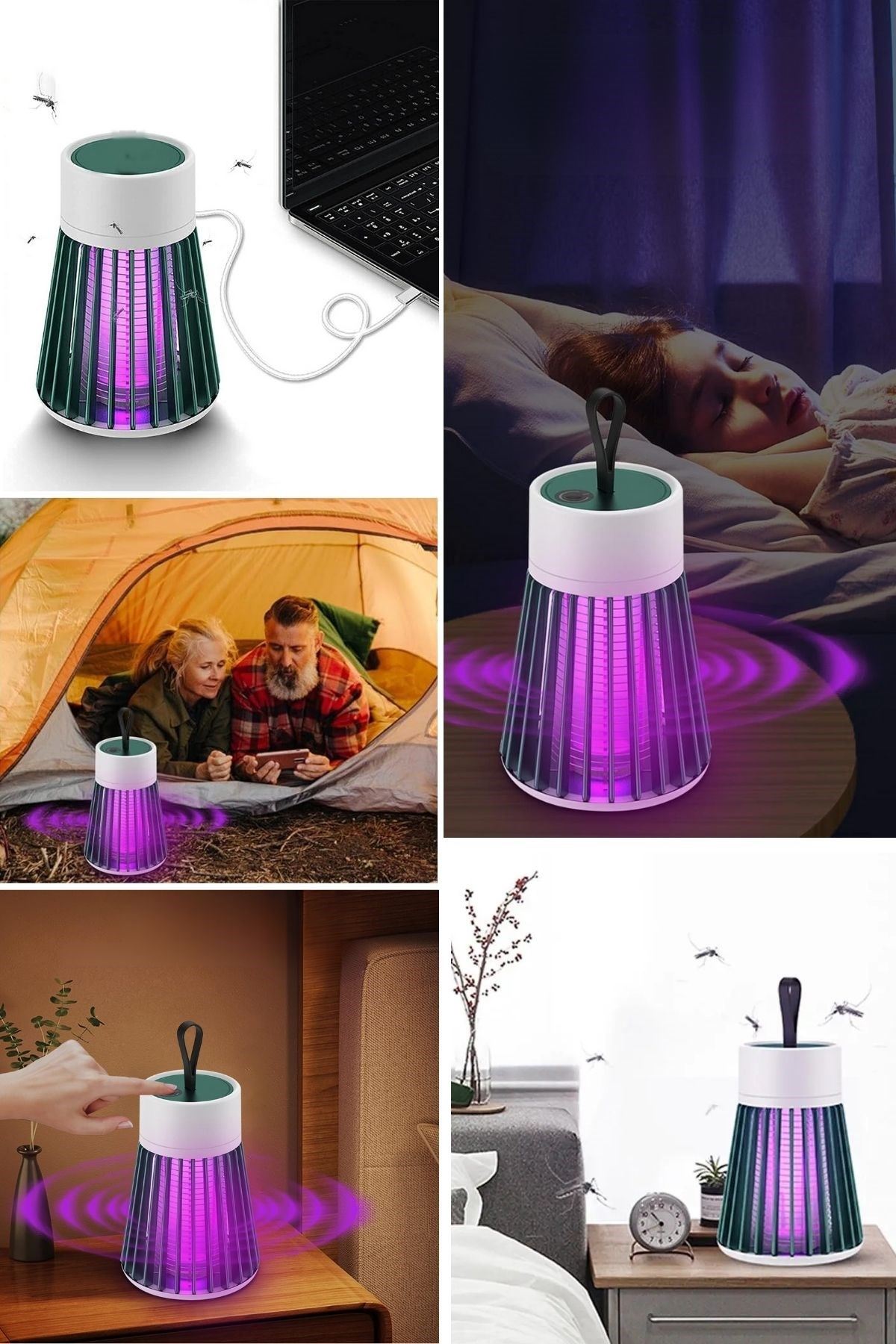 TBL Dekor® İç ve Dış Mekanlar İçin Şarjlı Sinek Öldürücü Sivrisinek Kovucu,UV Işıklı Sineksavar Taşınabilir Gece Lambası