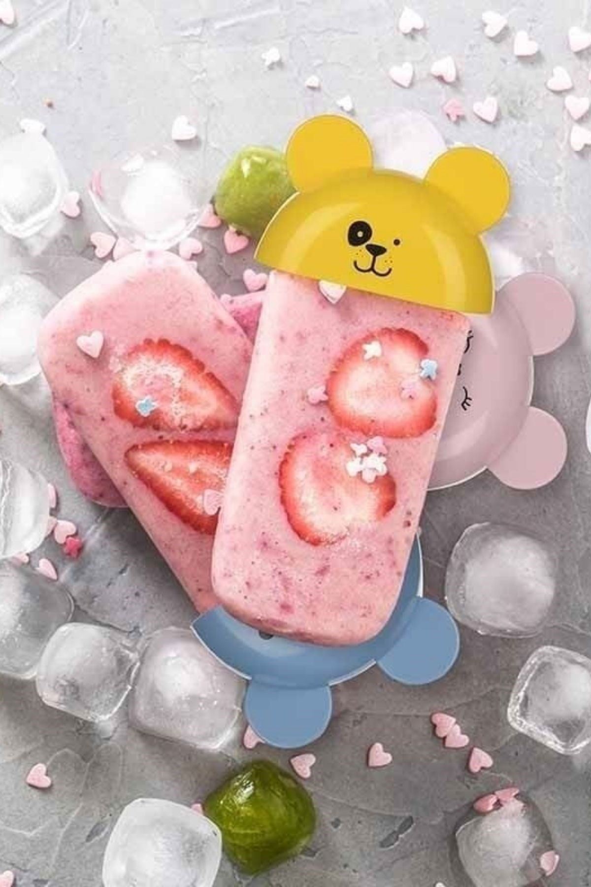 TBL Dekor® 4'lü Kolay Şekillendirici Sevimli Çocuk Meybuz  & Dondurma Kalıbı AP-9179