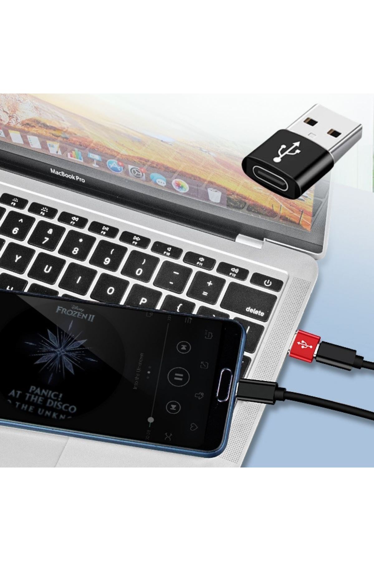 TBL Dekor® USB'den TYPE-C 'ye Dönüştürücü Adaptör Veri Aktarımı Sağlayıcı Şarj Data Çevirici