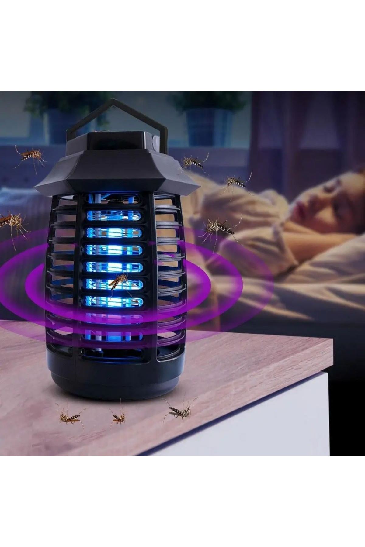 TBL Dekor® Tutma ve Asma Saplı Ledli Sinek Makinası 2W Sinek Öldürücü UV Mor Işıklı Aparat