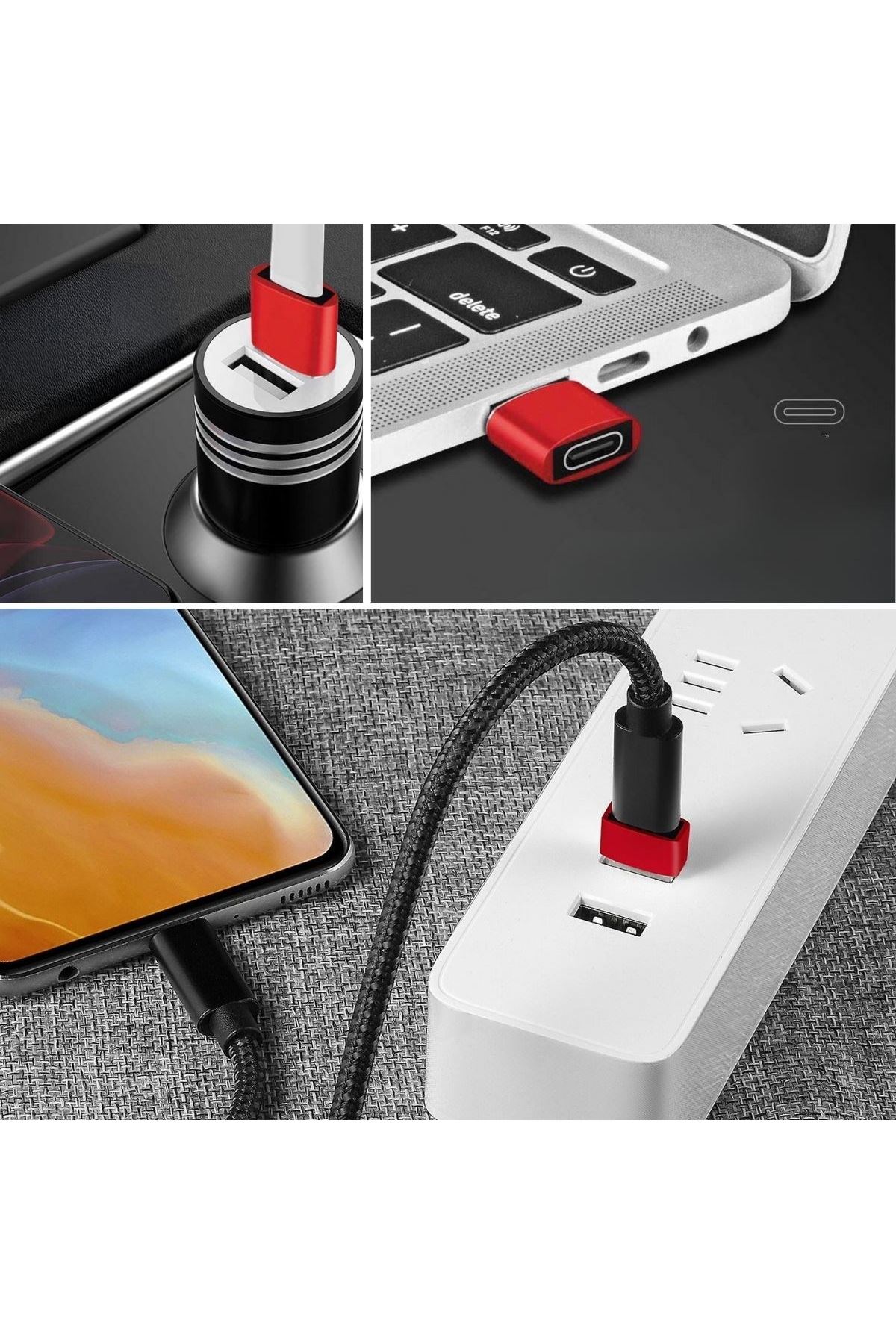 TBL Dekor® USB'den TYPE-C 'ye Dönüştürücü Adaptör Veri Aktarımı Sağlayıcı Şarj Data Çevirici