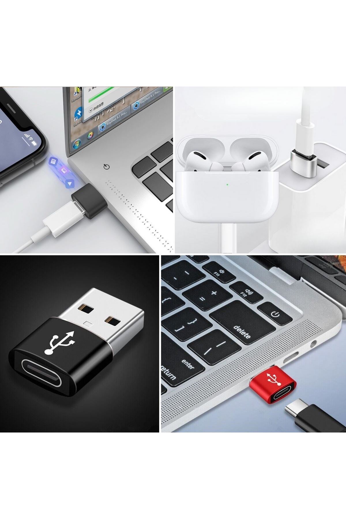 TBL Dekor® USB'den TYPE-C 'ye Dönüştürücü Adaptör Veri Aktarımı Sağlayıcı Şarj Data Çevirici