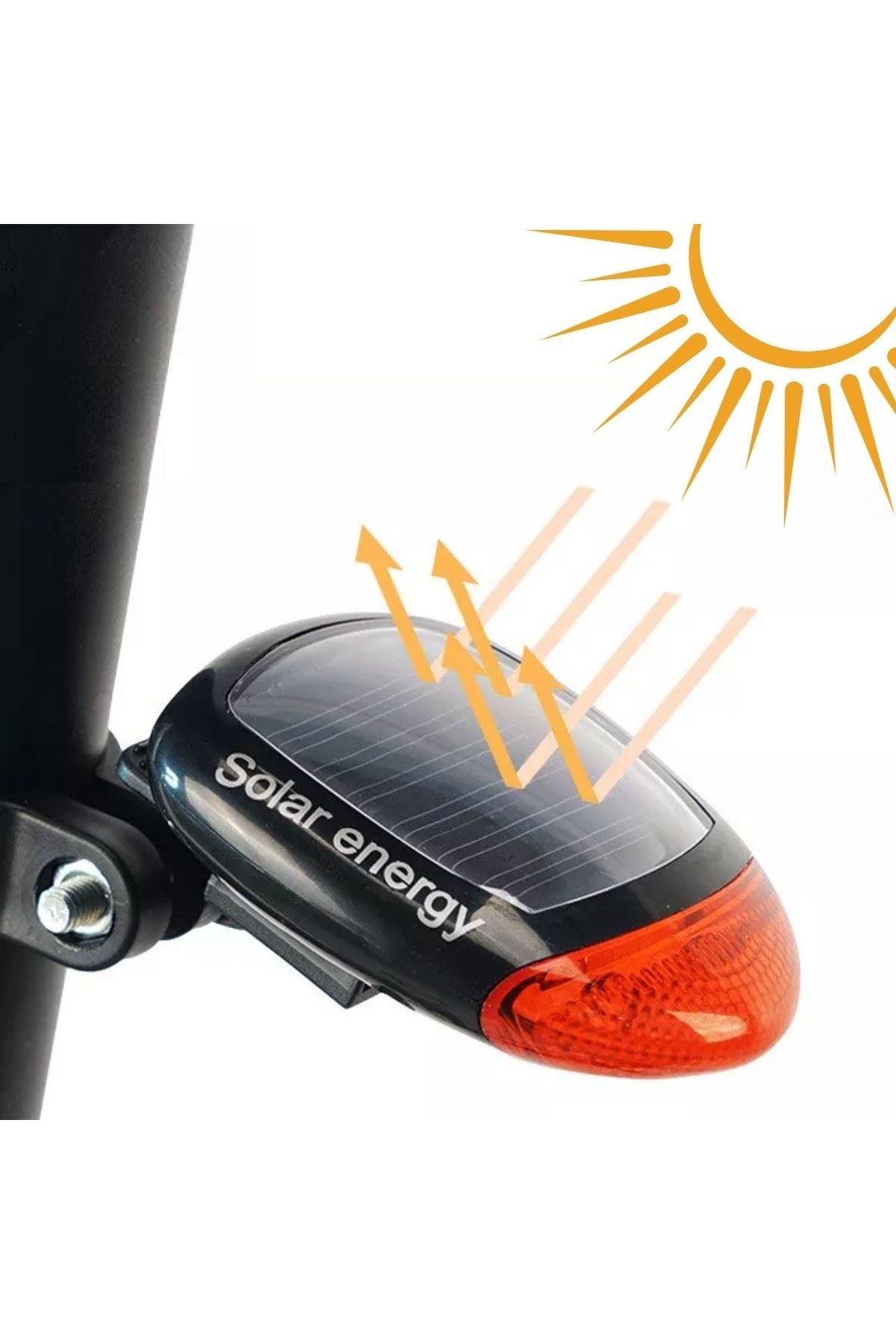 TBL Dekor® LED Güneş Enerjisi ile Şarj Edilebilir Bisiklet Kuyruk Lambası Solar Bisiklet Lambası