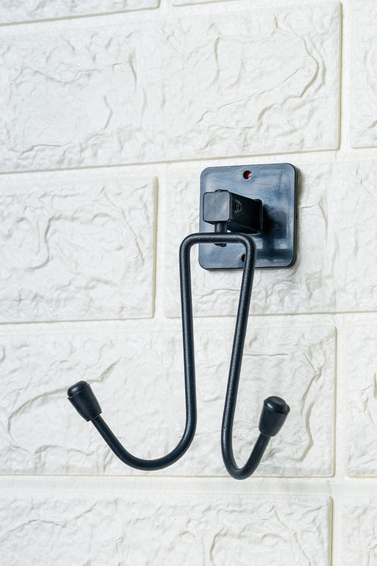 TBL Dekor® Kendiliğinden Yapışkanlı Siyah Paslanmaz Metal Bornoz ve Havlu Askılığı