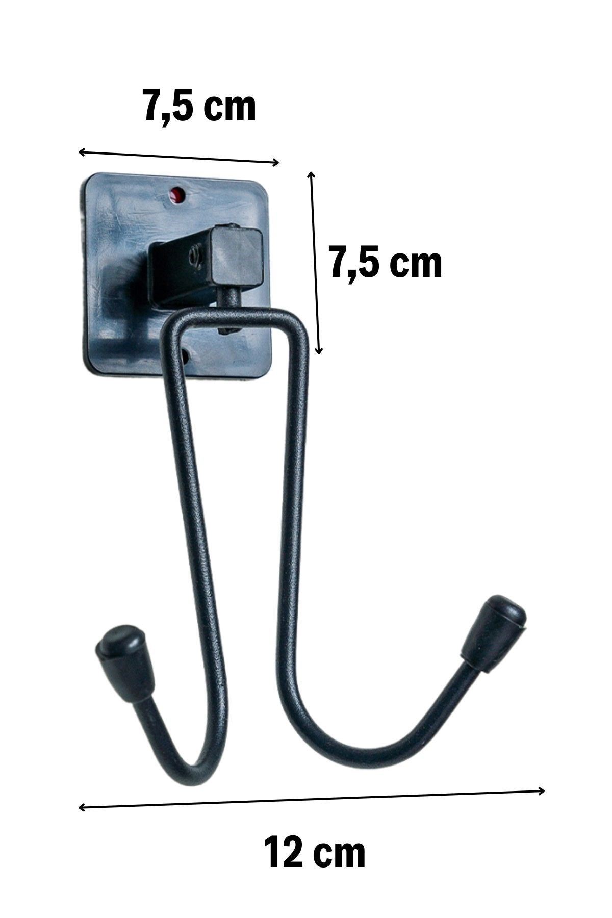 TBL Dekor® Kendiliğinden Yapışkanlı Siyah Paslanmaz Metal Bornoz ve Havlu Askılığı