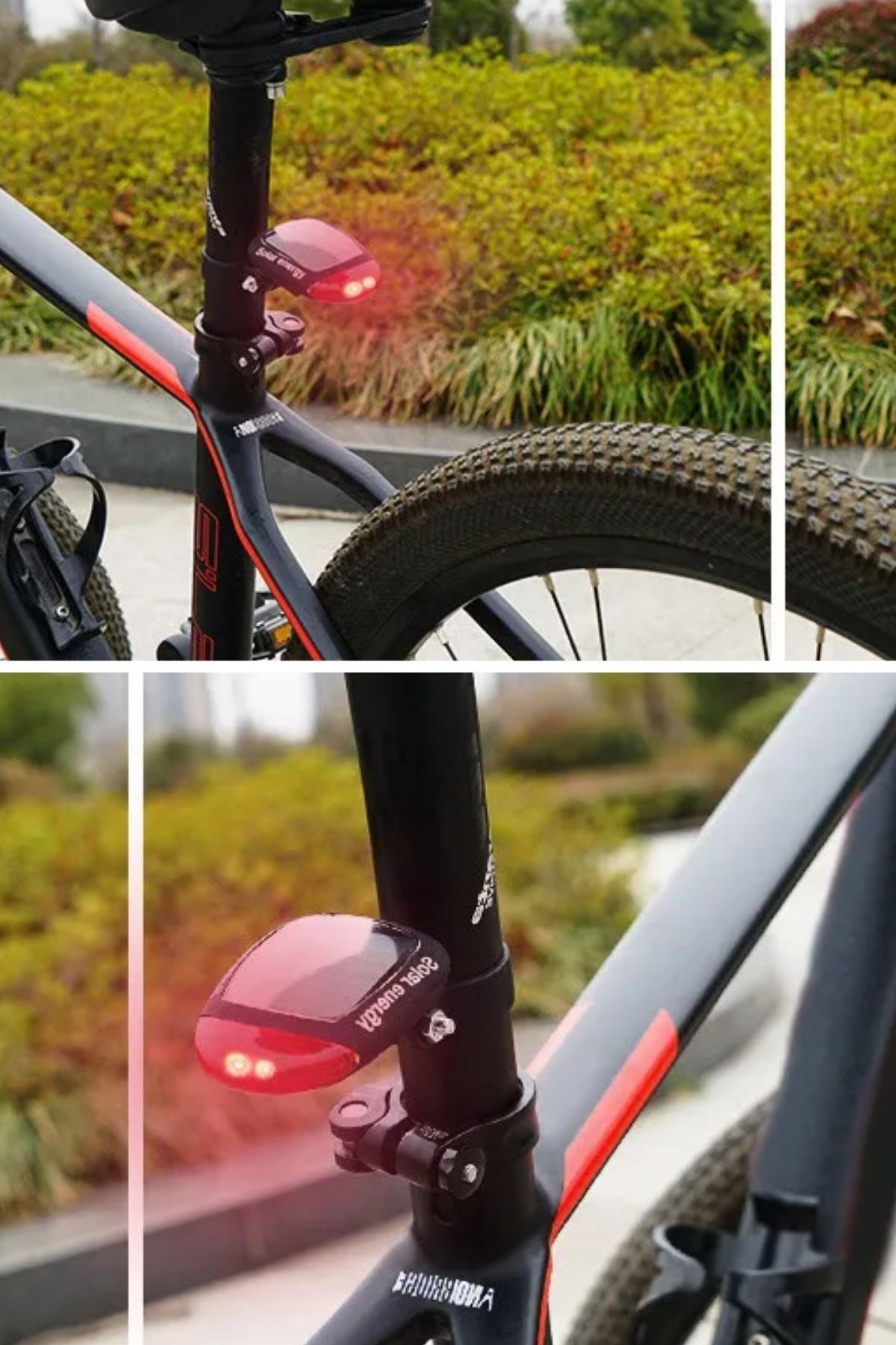 TBL Dekor® LED Güneş Enerjisi ile Şarj Edilebilir Bisiklet Kuyruk Lambası Solar Bisiklet Lambası