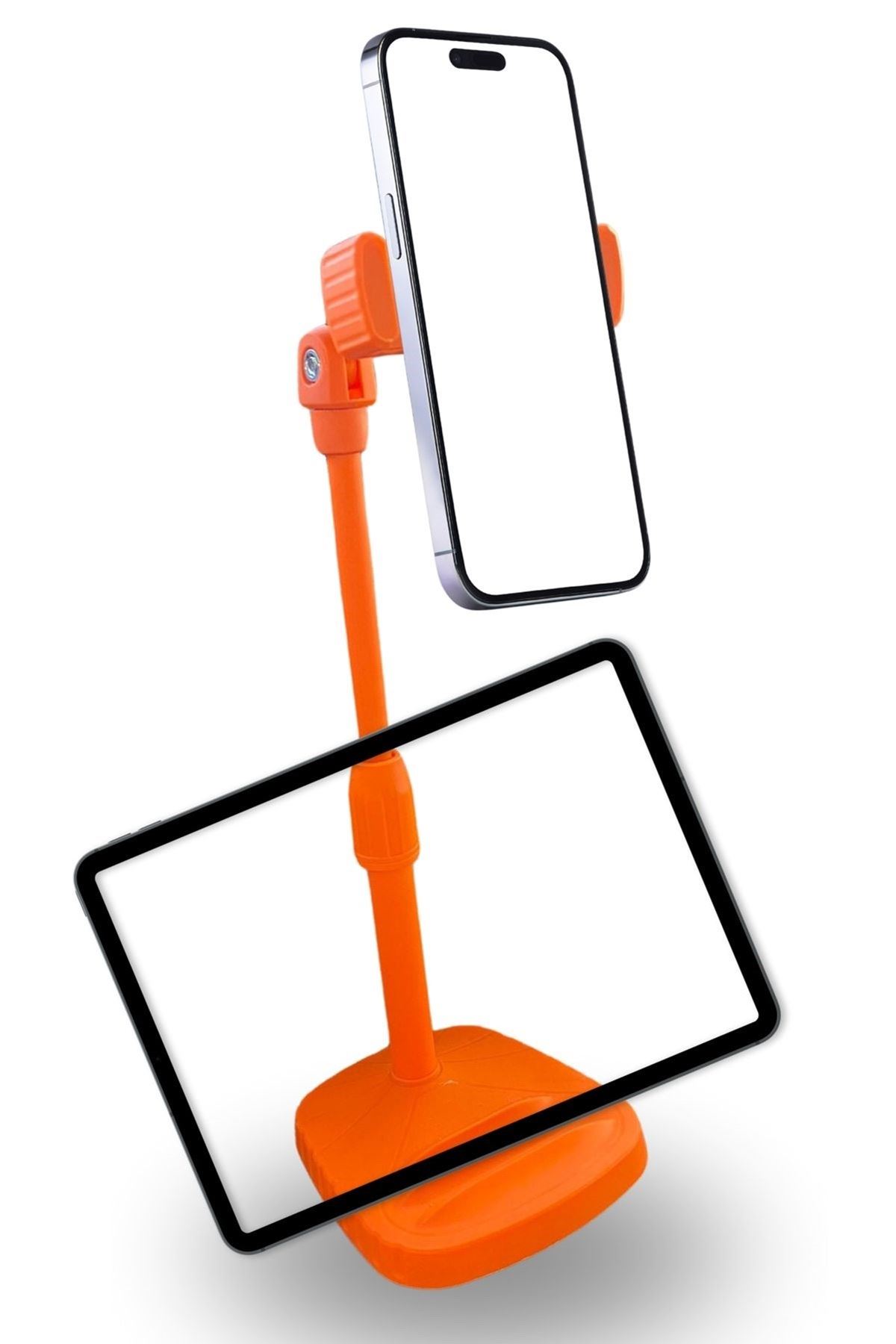 TBL Dekor® Masa Üstü Tablet ve Telefon Tutucu Plastik Aparat Turuncu Telefon Standı