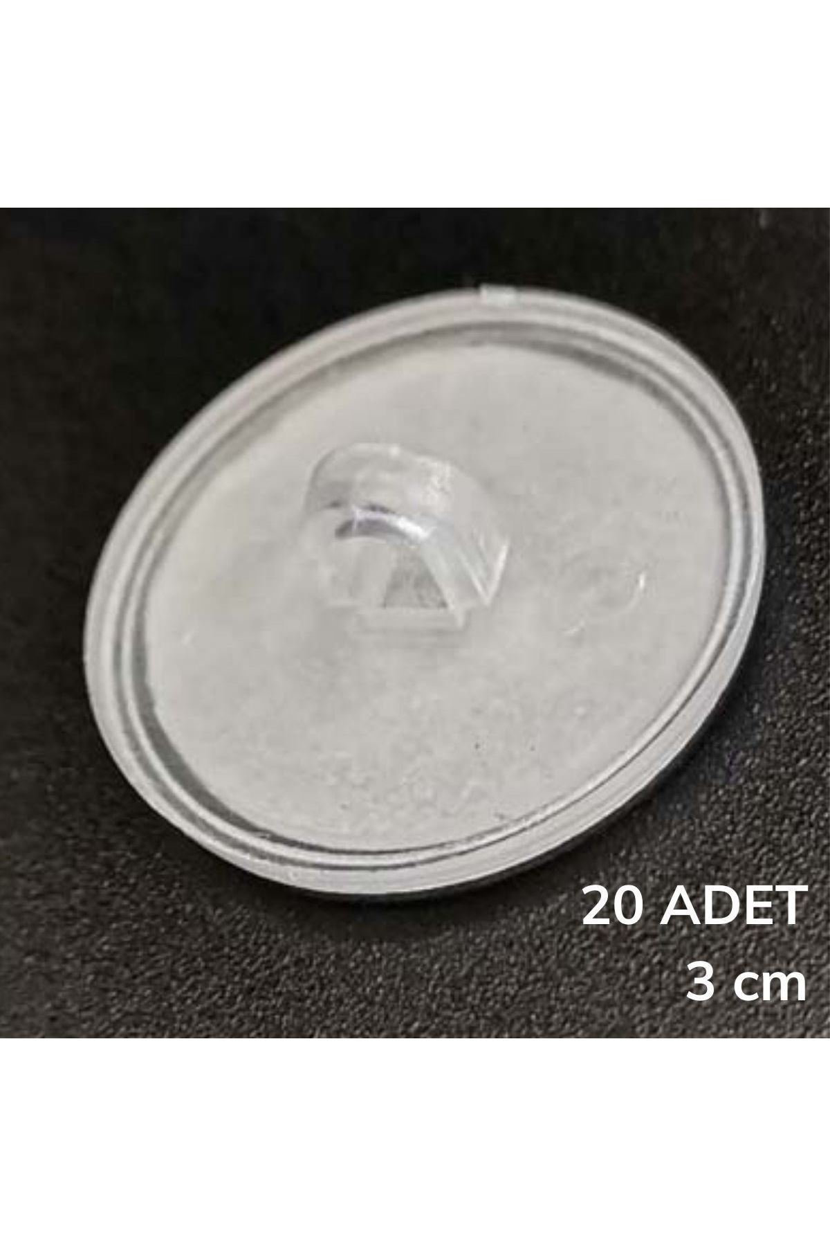 TBL Dekor® 20 Adet Şeffaf Yuvarlak 3 Cm Çaplı Güçlü Disk Yapışkanlar