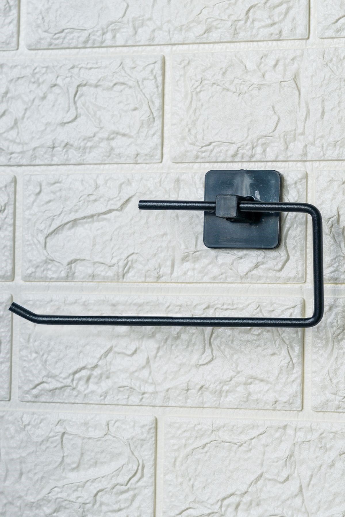 TBL Dekor® Kendiliğinden Yapışkanlı Siyah Paslanmaz Metal Rulo Havluluk Aparat