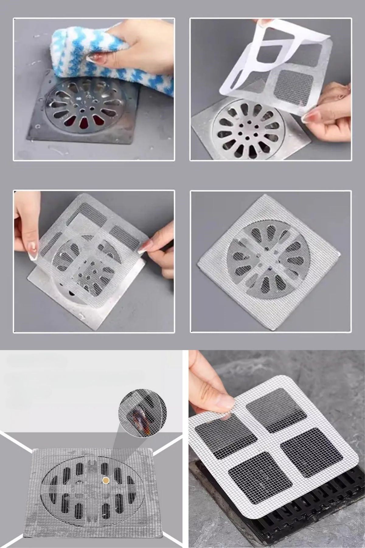 TBL Dekor® 10'lu Banyo ve Mutfak Lavabo Koku Önleyici ve Haşere Böcek Önleyici Gider Filtresi