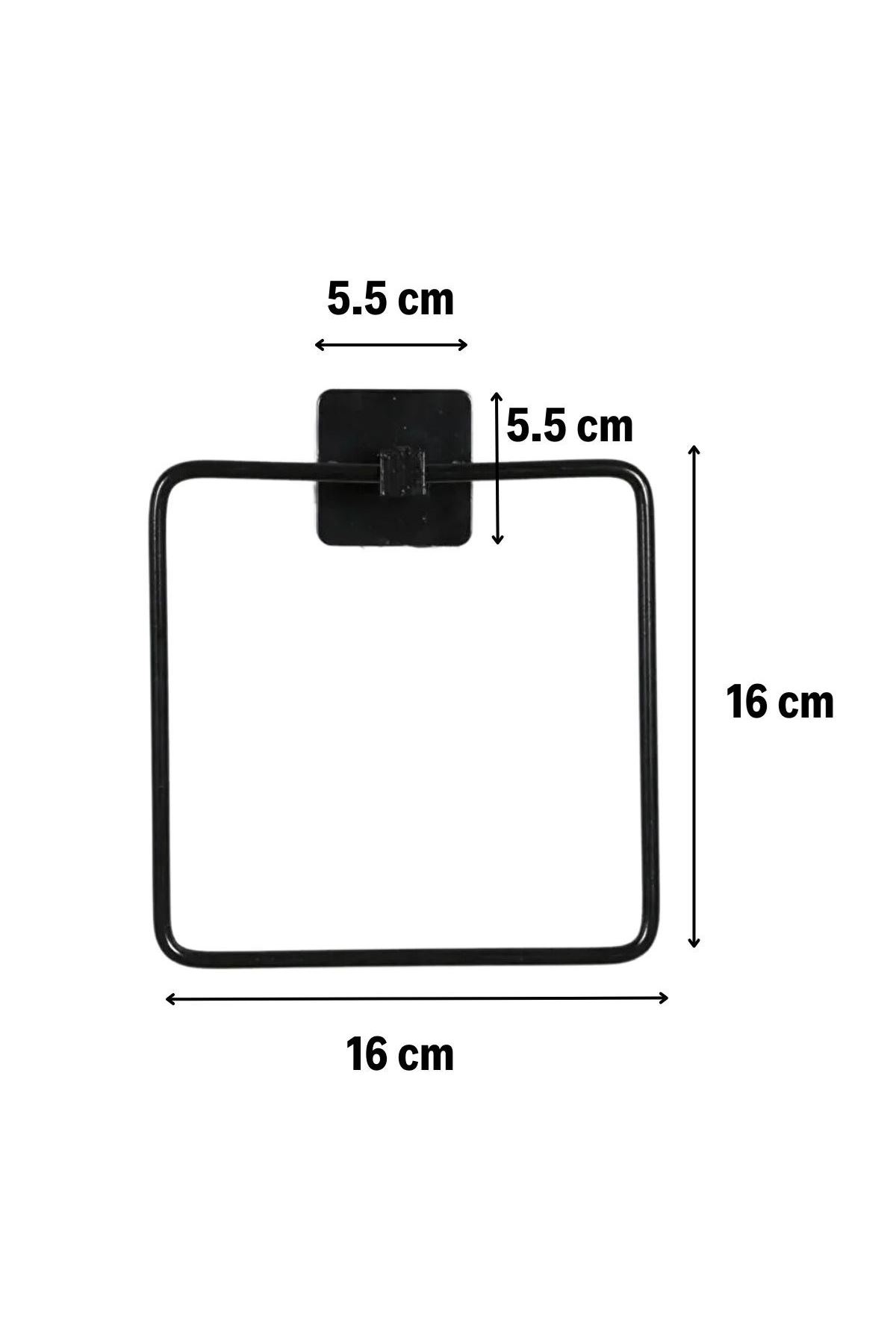 TBL Dekor® Kendiliğinden Yapışkanlı Siyah Paslanmaz Metal Kare Havluluk