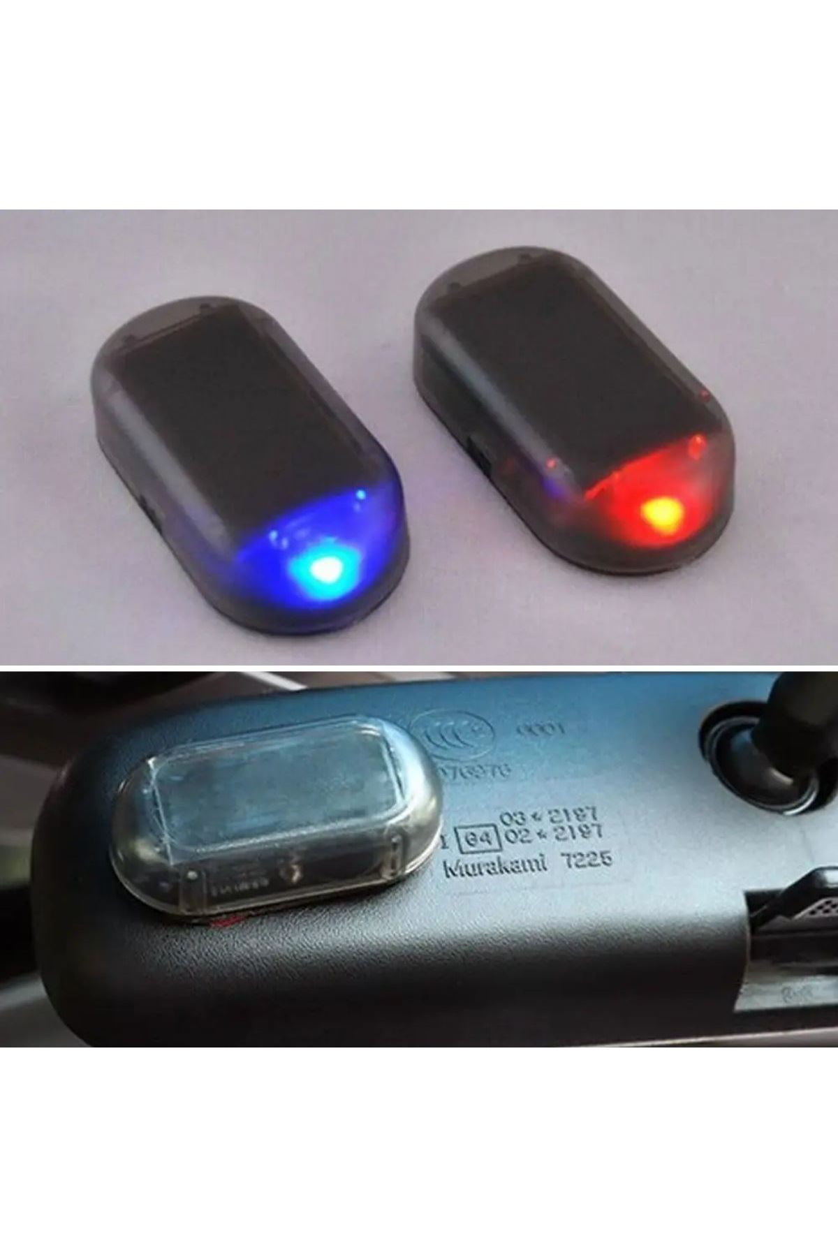 TBL Dekor®  Araç İçin Caydırıcı Solar Enerji İle Şarj Olan  Güçlü Yapışkanlı Işıklı Plastik Mini Sahte Alarm