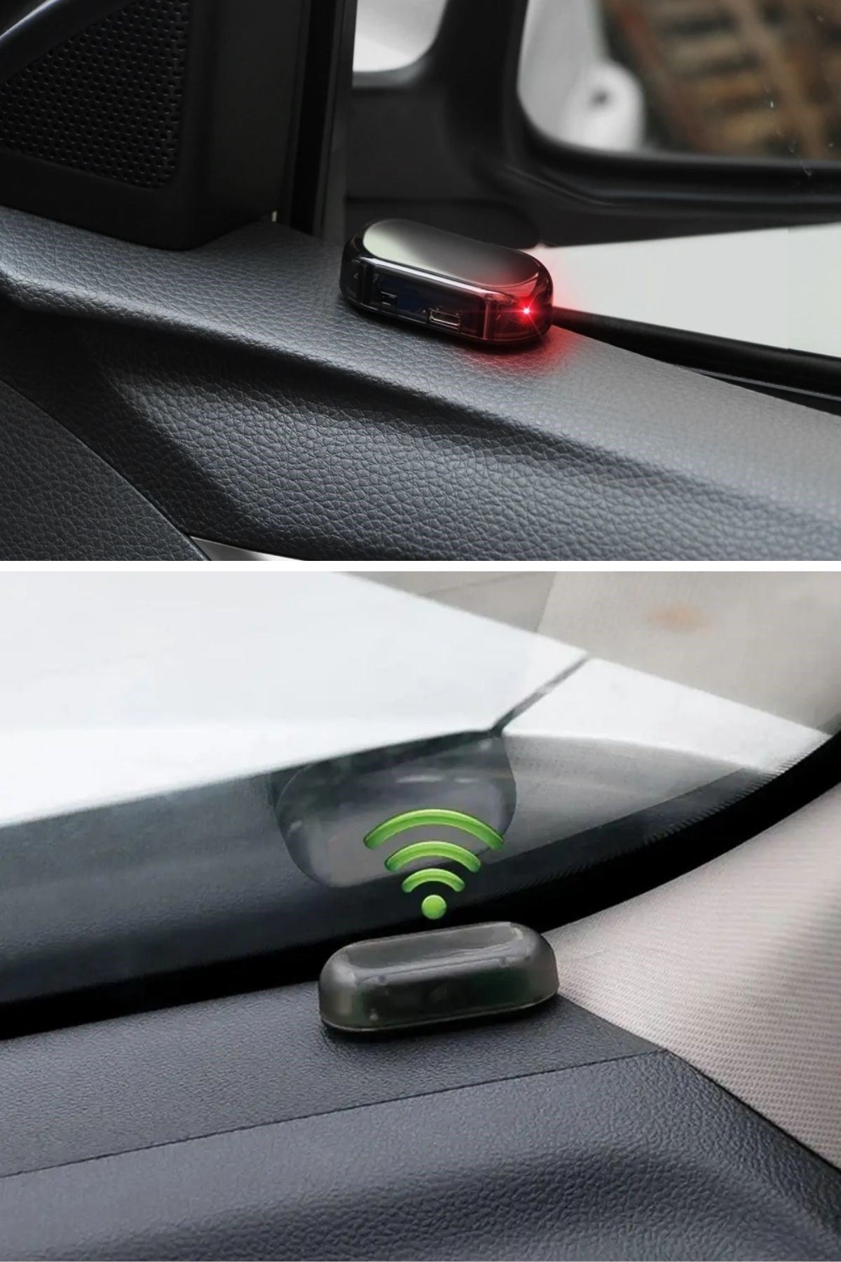 TBL Dekor®  Araç İçin Caydırıcı Solar Enerji İle Şarj Olan  Güçlü Yapışkanlı Işıklı Plastik Mini Sahte Alarm