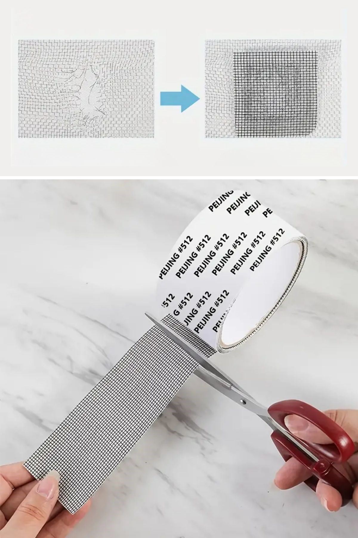 TBL Dekor® Güçlü Yapışkanlı Pencere Tamir Bandı, Böcek Önleyici Yama Bandı 2 mt x 5 cm