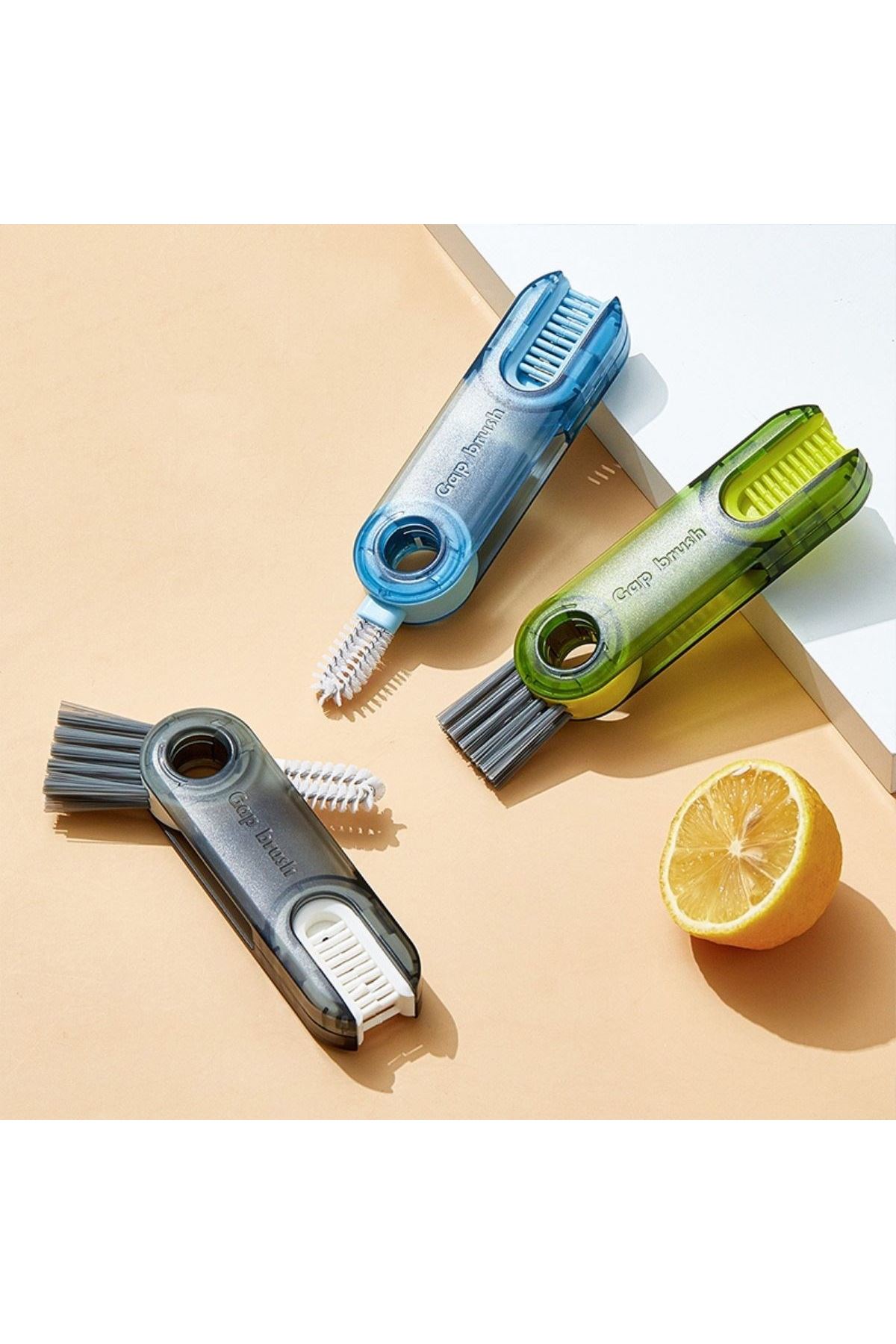 TBL Dekor®  3 Fonksiyonlu Pratik Şişe Temizleme Fırçası Mutfak Banyo Araç İçin Çok Amaçlı Fırça