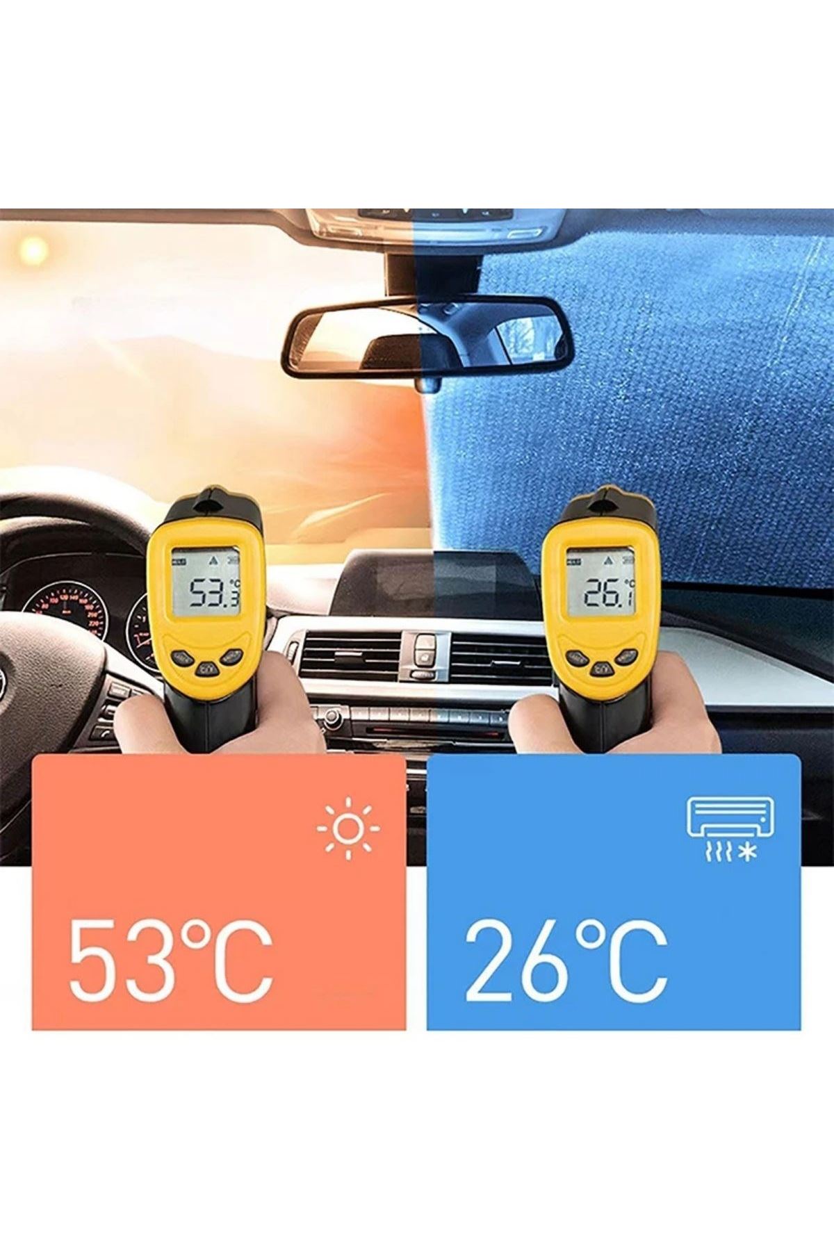 TBL Dekor® 120*55 cm Ambalajlı Vantuzlu Araç İçi Ön Cam Perdesi Katlanabilir Güneşlik