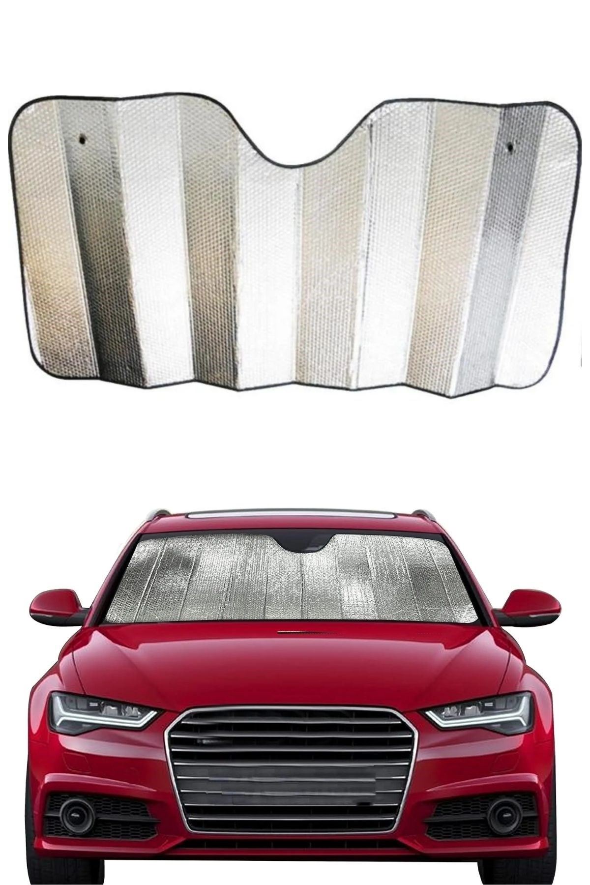 TBL Dekor® 120*55 cm Ambalajlı Vantuzlu Araç İçi Ön Cam Perdesi Katlanabilir Güneşlik