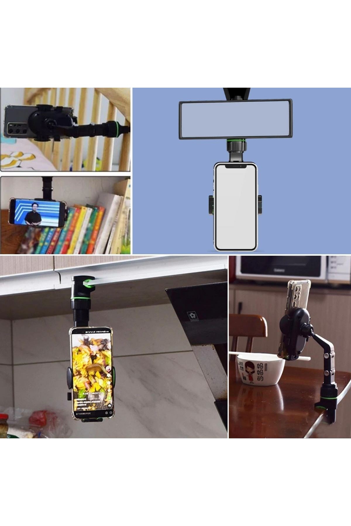 TBL Dekor® Dikiz Aynasına Takılabilen Eklemli Telefon Tutucu Aparat