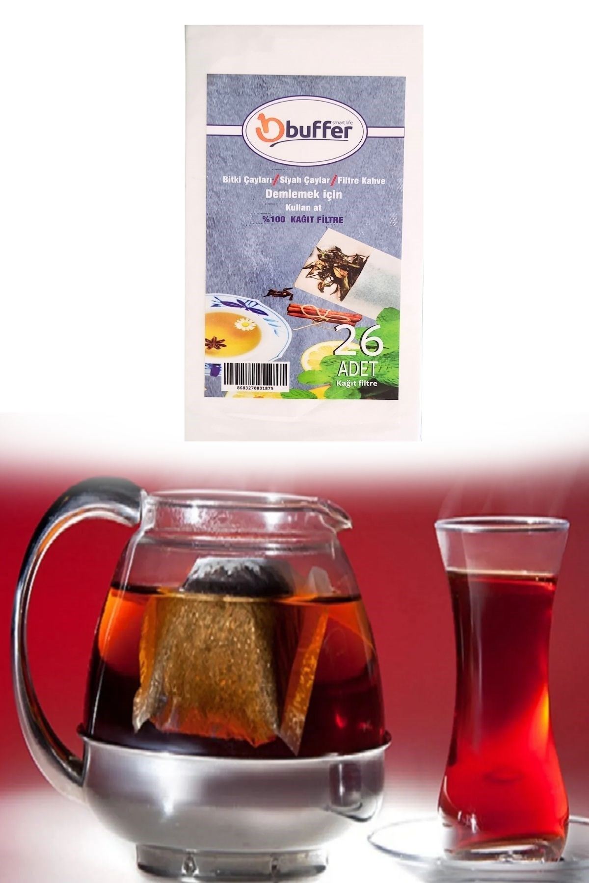 TBL Dekor® 26 Adet Pratik Kullan At Çay,Bitki Çayı,Filtre Kahve Demleme Poşeti Süzgeci