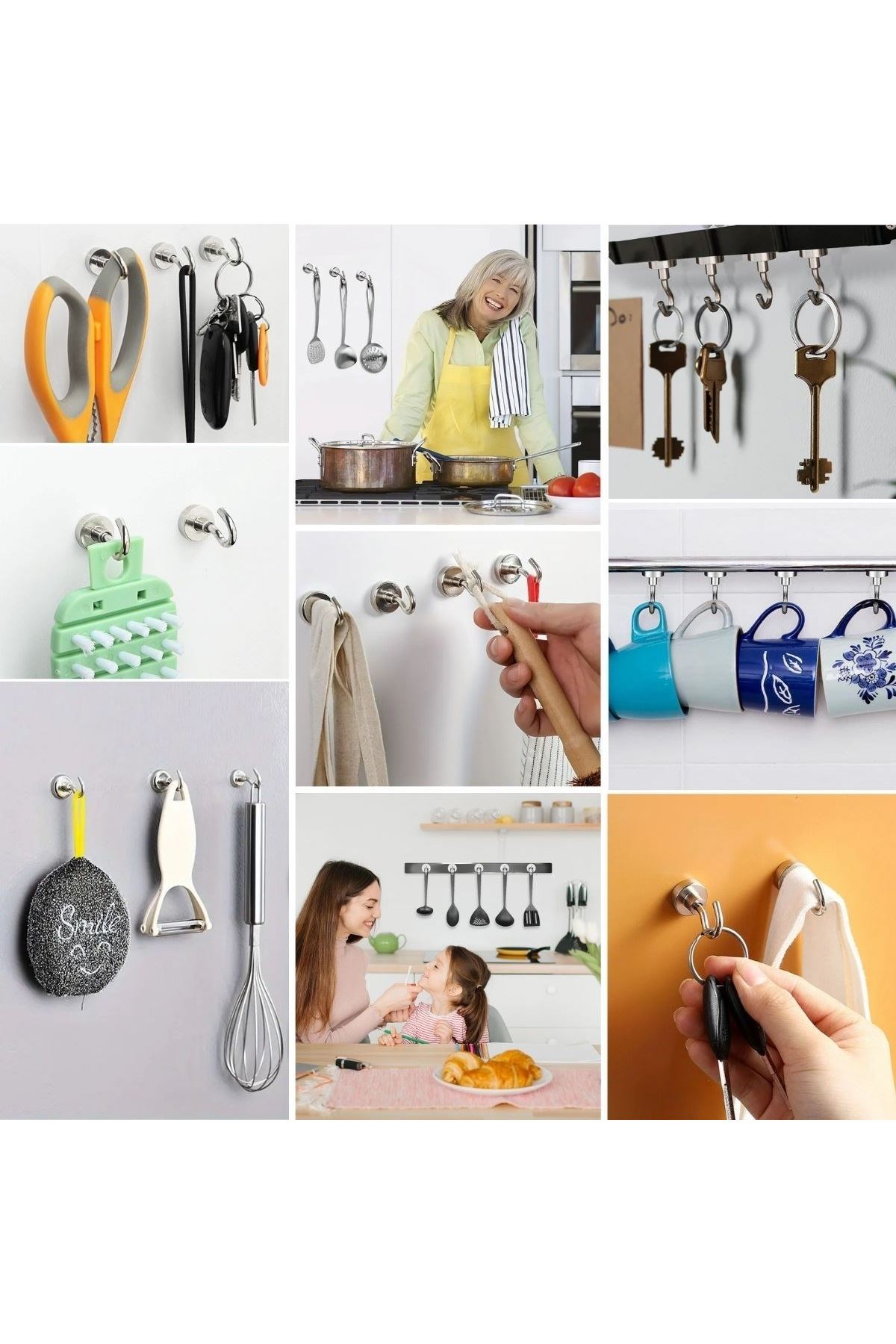 TBL Dekor® Güçlü Manyetik Mutfak,Banyolar İçin Çok Amaçlı 2'li Magnet Askı