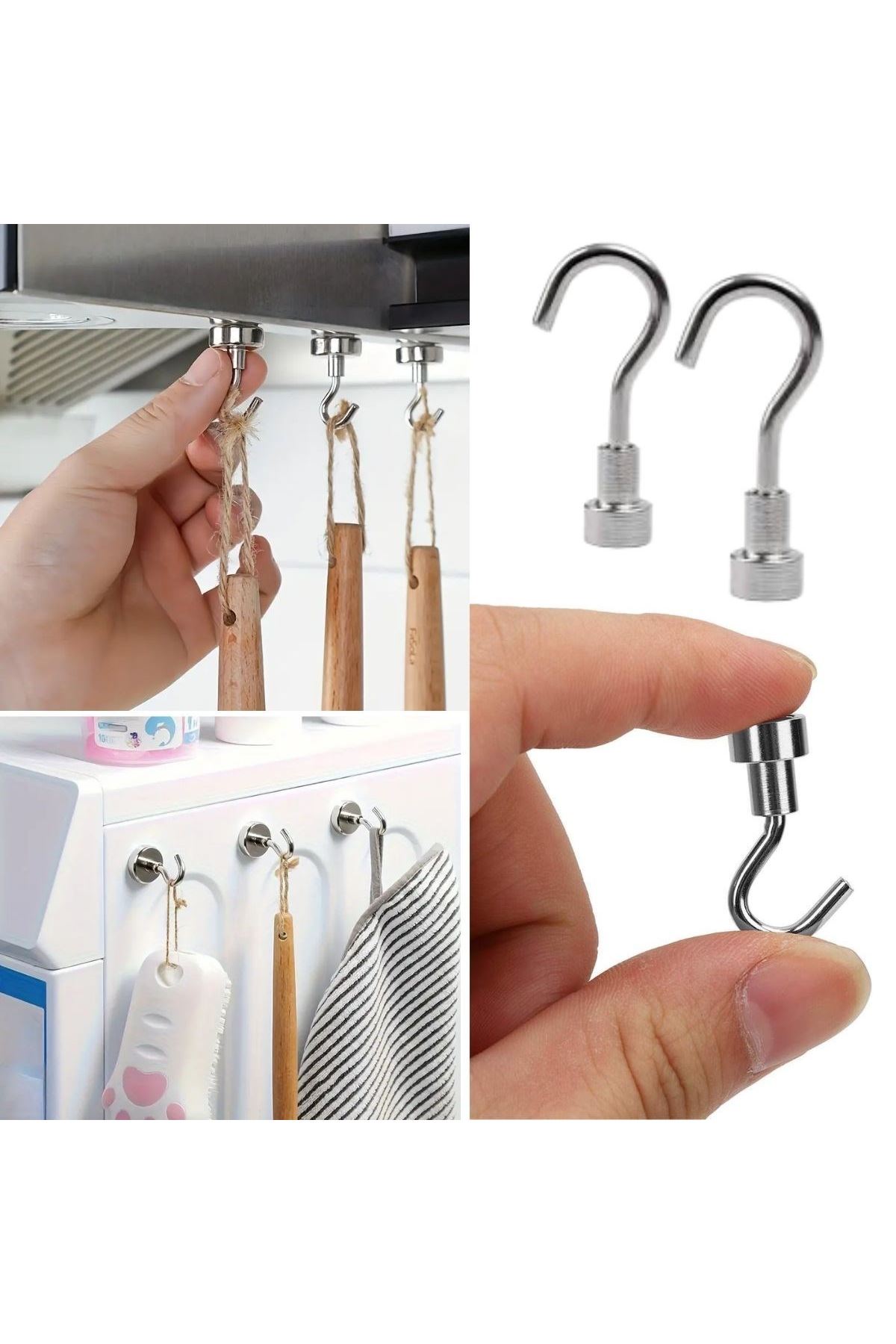 TBL Dekor® Güçlü Manyetik Mutfak,Banyolar İçin Çok Amaçlı 2'li Magnet Askı