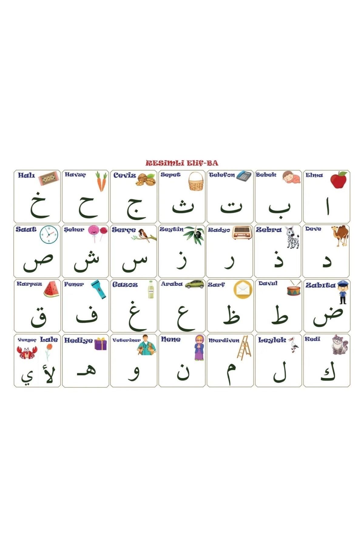 TBL Dekor® 70x100 cm Statik Kağıt Elif-Ba Öğrenme Tahtası