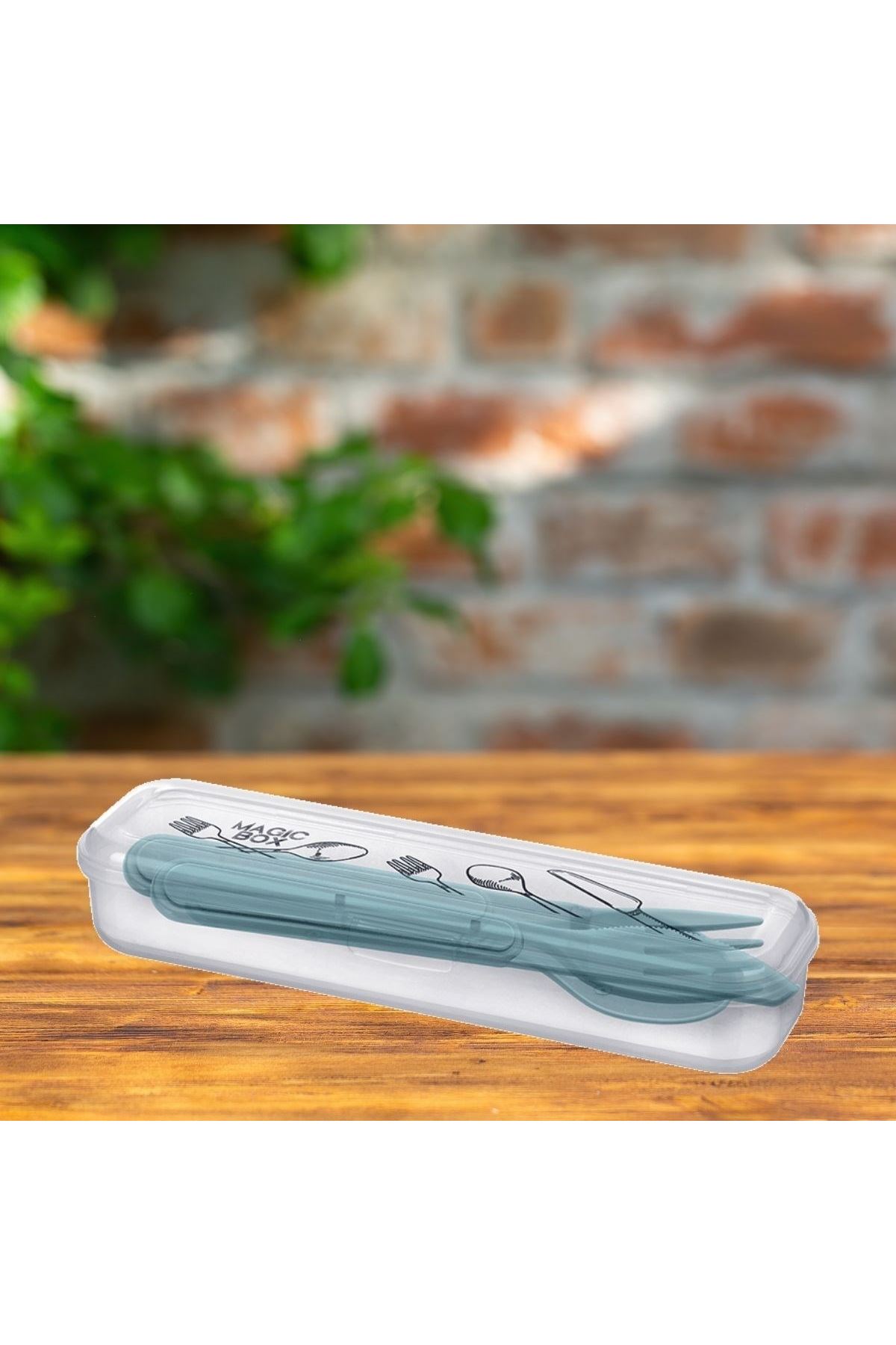 Kendiliğinden Kutulu Hijjenik Plastik Piknik Tipi Çatal Kaşık Bıçak Seti