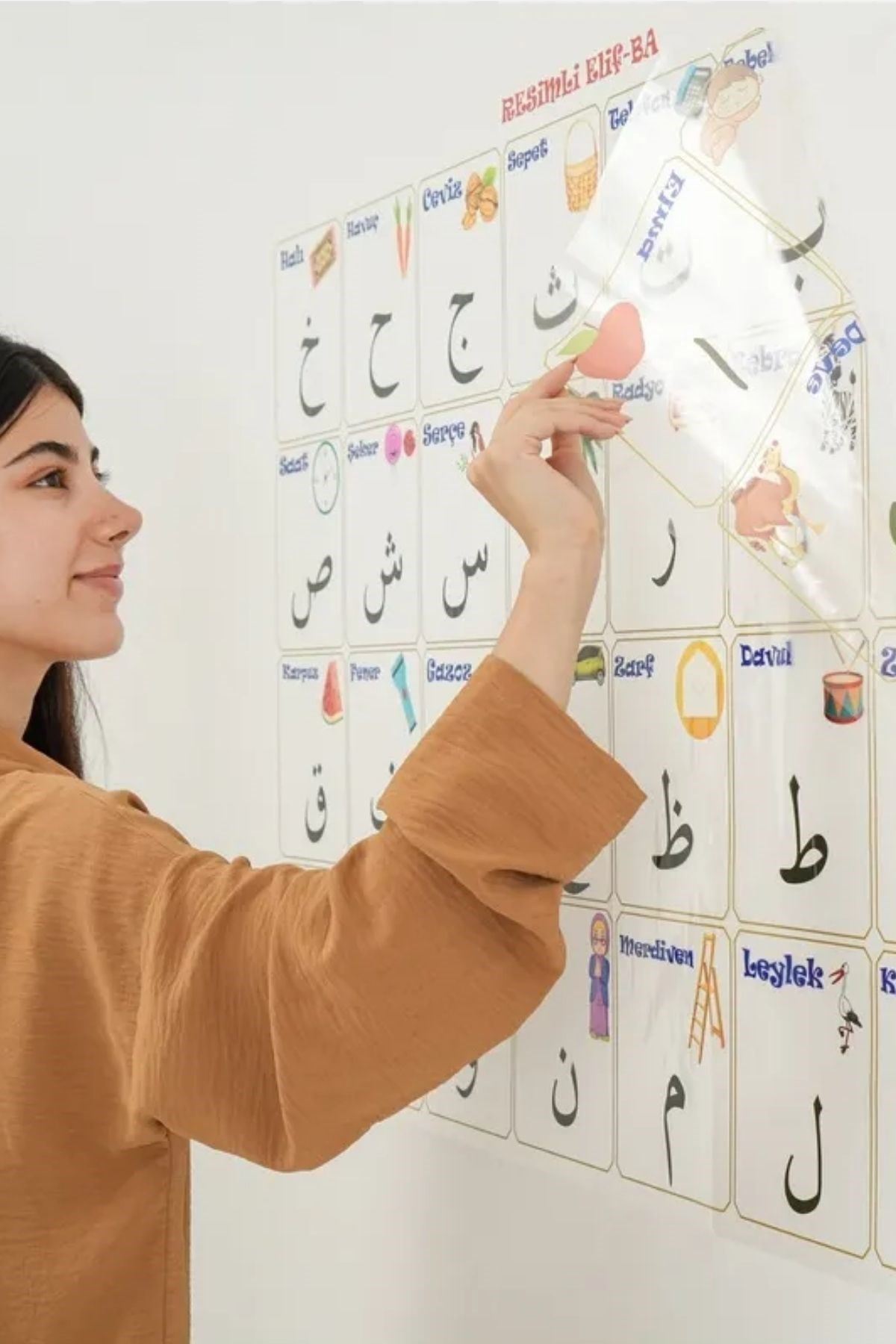 TBL Dekor® 70x100 cm Statik Kağıt Elif-Ba Öğrenme Tahtası