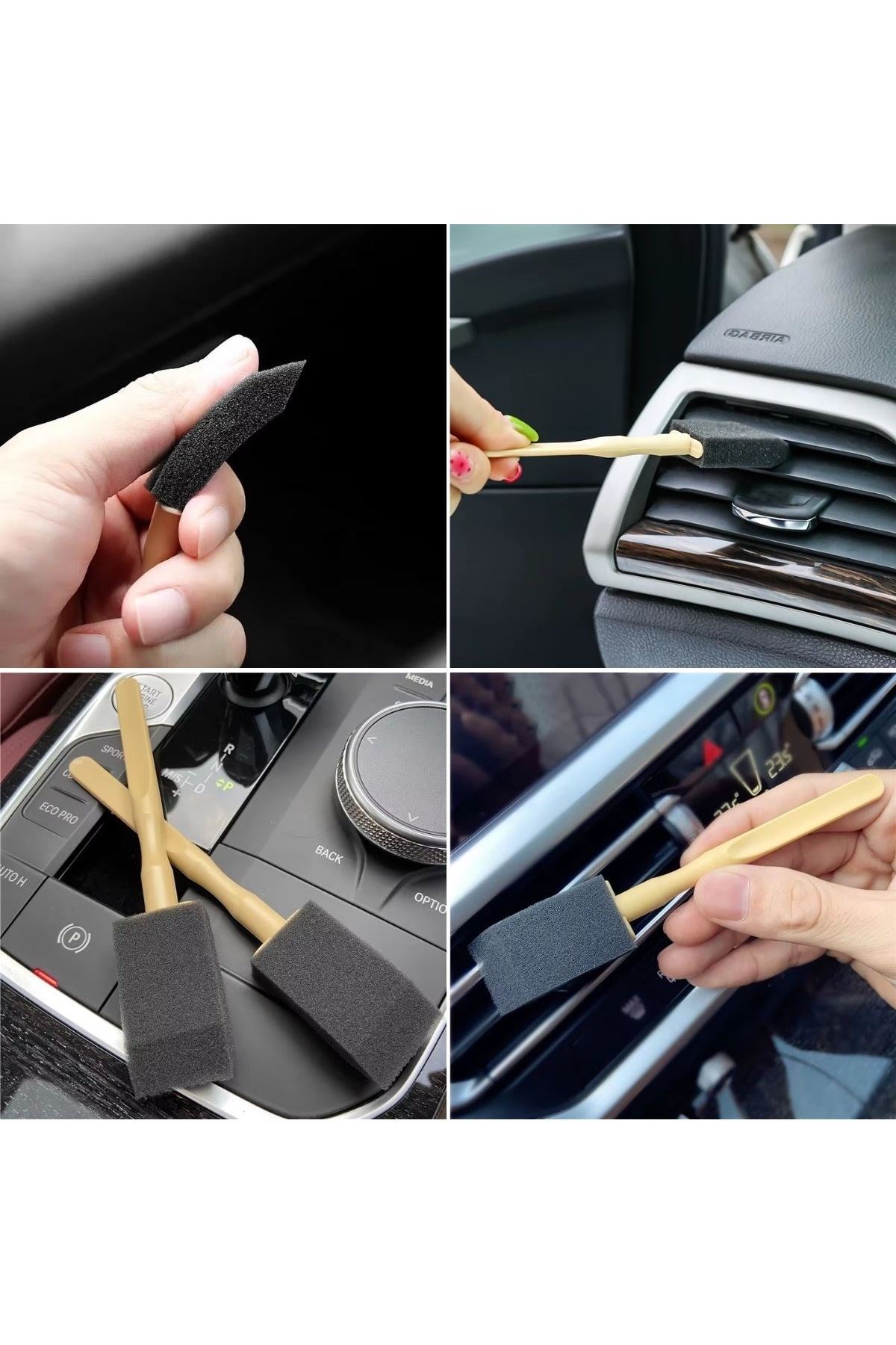 TBL Dekor® 5'li Araba Havalandırma Temizleme Fırçaları Klima Çıkışları,Toz Alma&Otomobil İçi Detaylı Mini Temizlik Aparatları