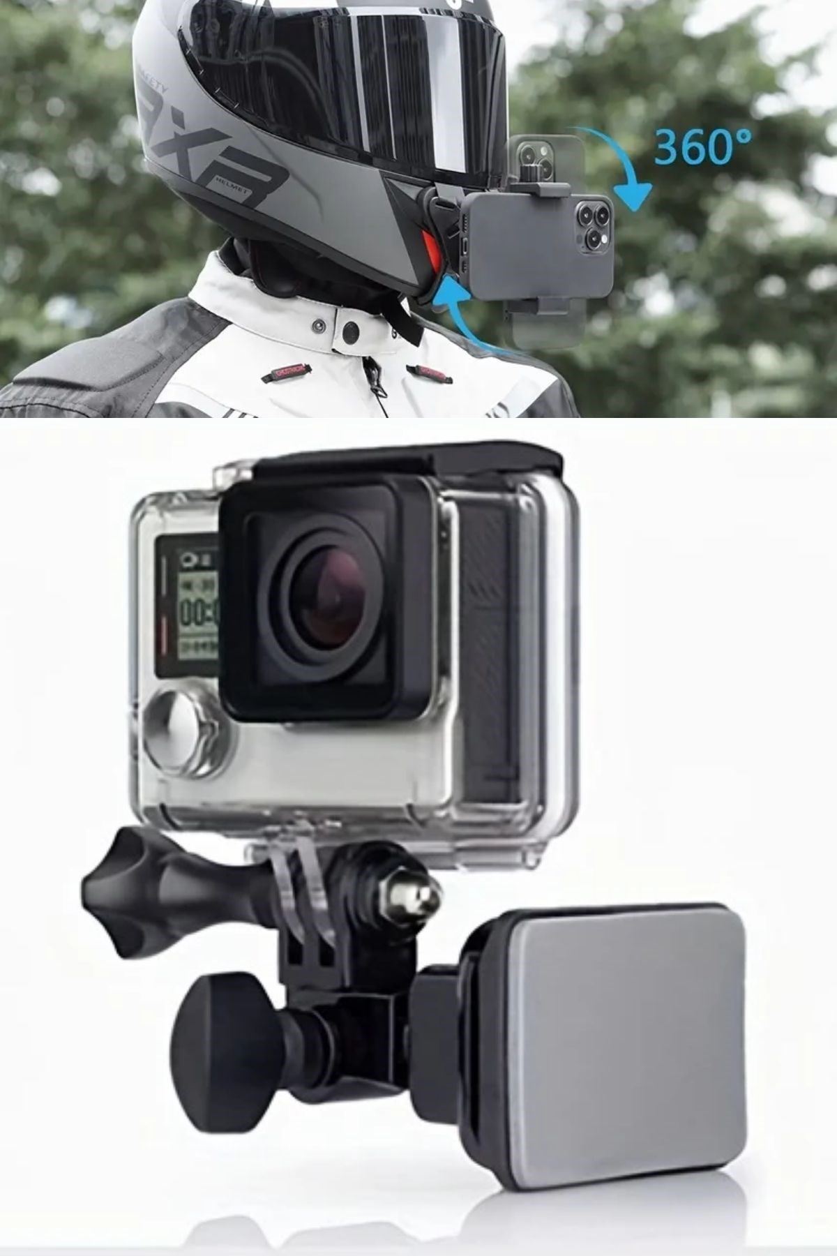 TBL Dekor® Motorsiklet Kask Önü Takılan Telefon Tutucu Aksiyon Kamerası Takılabilen Aparat