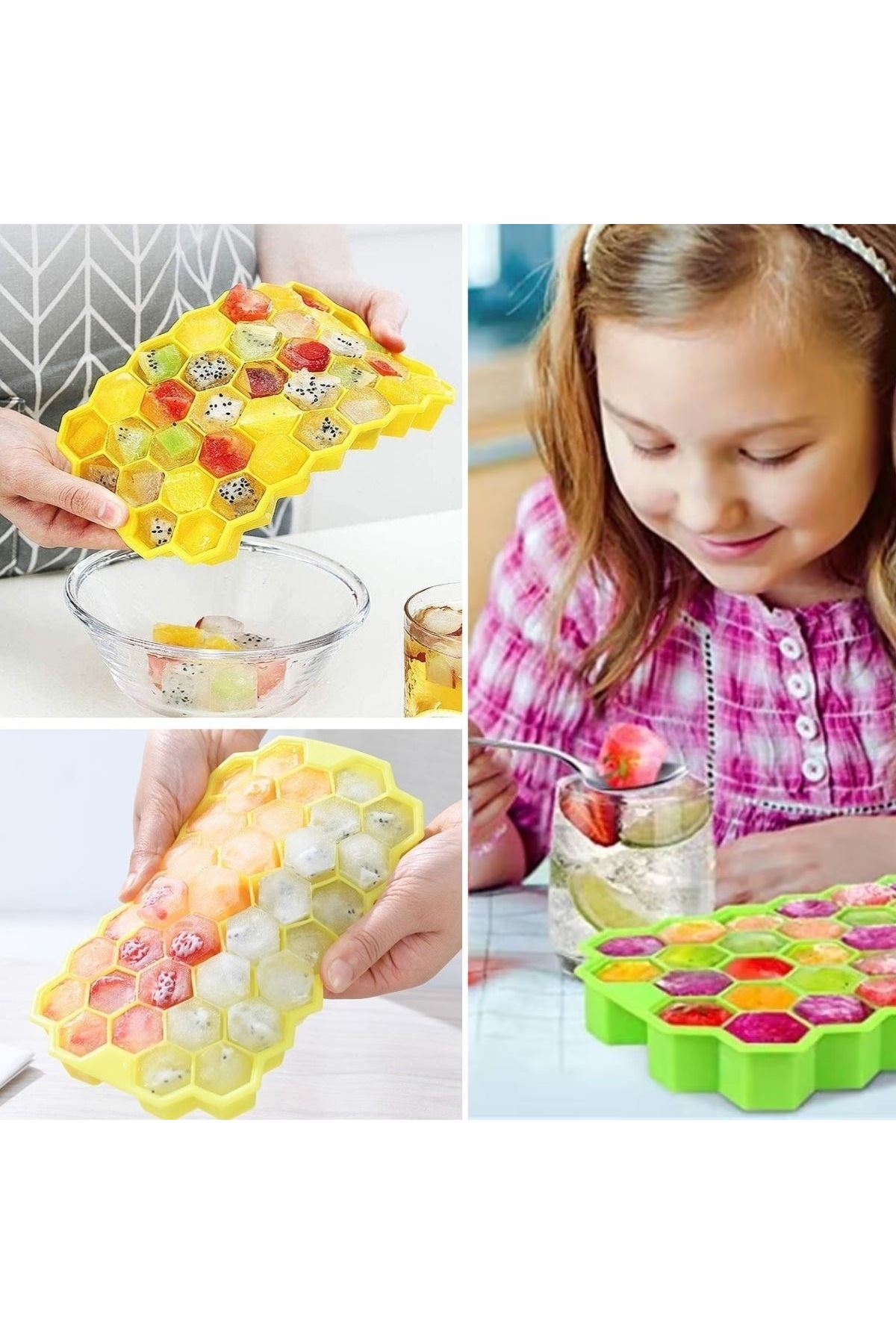 TBL Dekor® 37 Bölmeli Slikon Petek Şeklinde Buz Kalıbı