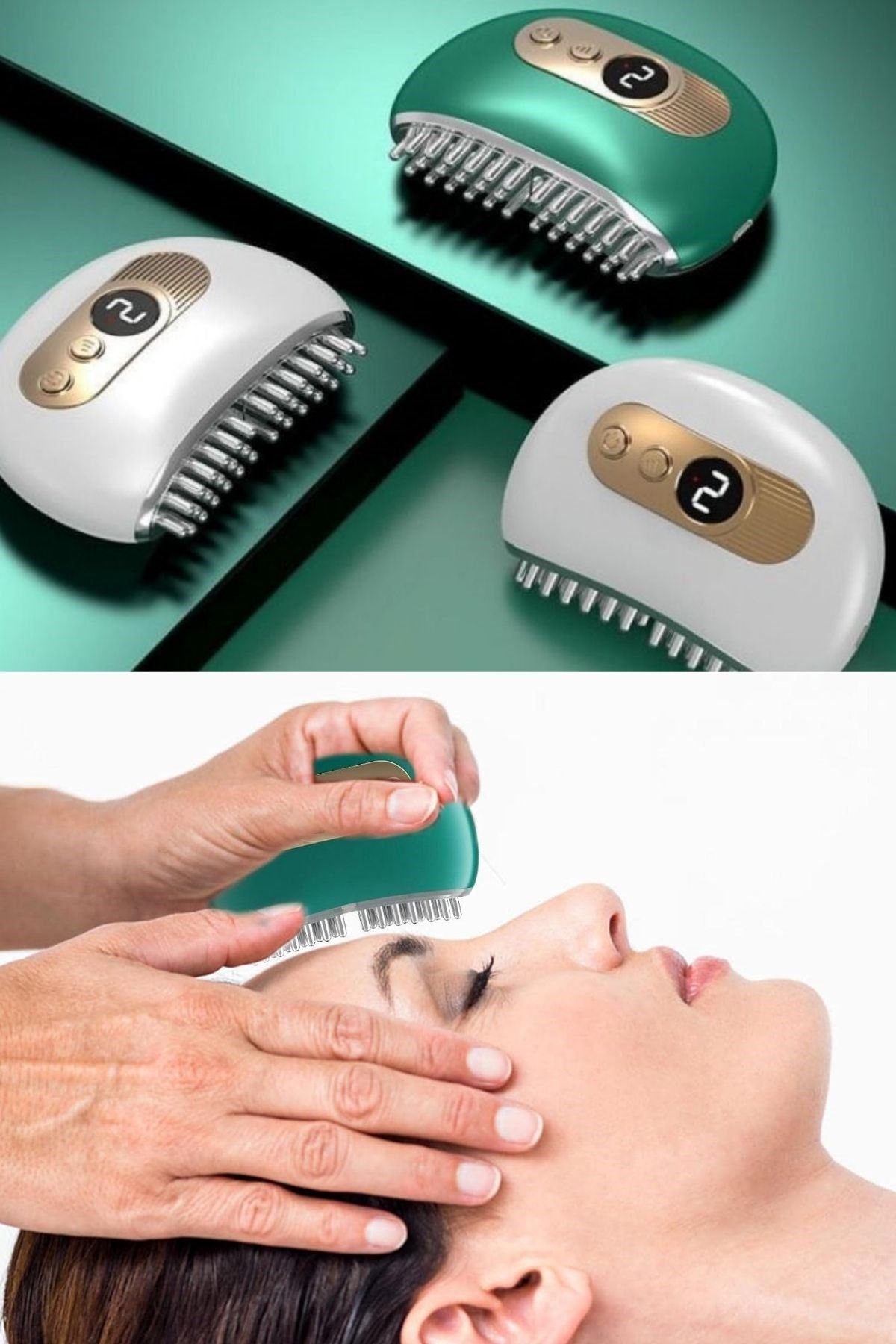 TBL Dekor® 1 Adet Akıllı Elektrik Akımlı EMS Titreşimli Masaj Tarağı Kademeli Yüz Masaj Aleti Aparatı