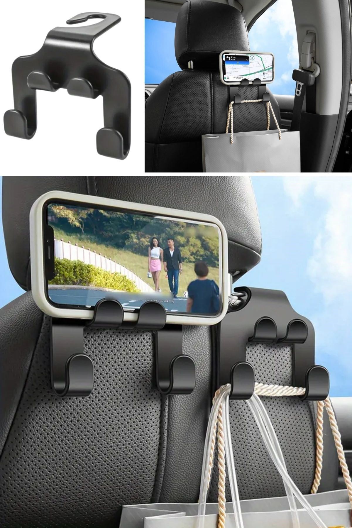 TBL Dekor® Oto Koltuk Arkası Düzenleyici Organizer Askılıklı Telefon,Tablet Tutucu
