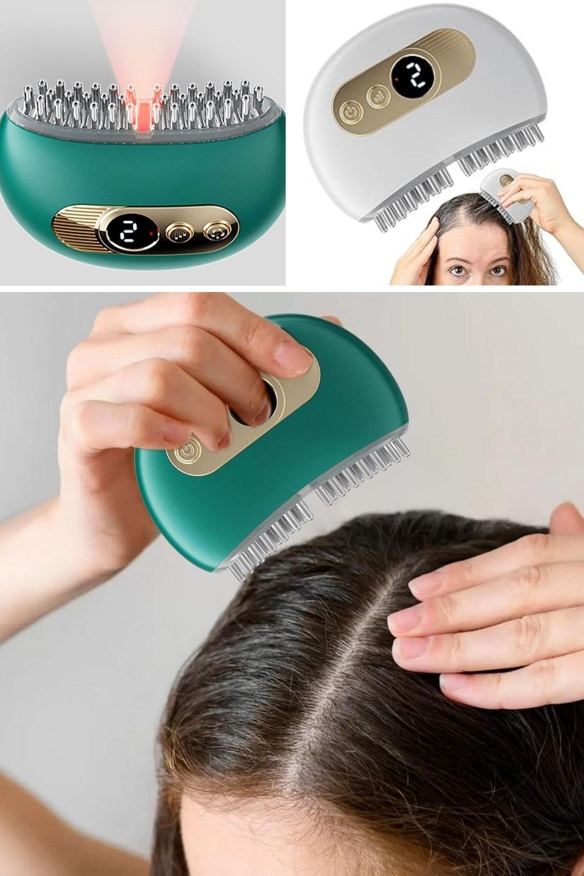 TBL Dekor® 1 Adet Akıllı Elektrik Akımlı EMS Titreşimli Masaj Tarağı Kademeli Yüz Masaj Aleti Aparatı