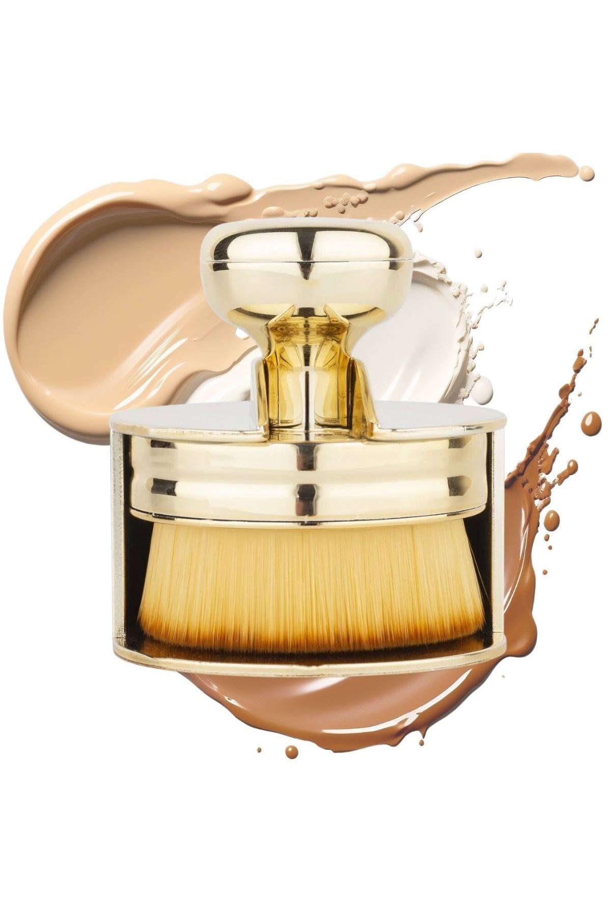 TBL Dekor® Profesyonel Geniş Pratik Tutma Saplı Gold Büyük Fondöten Yayma Fırçası